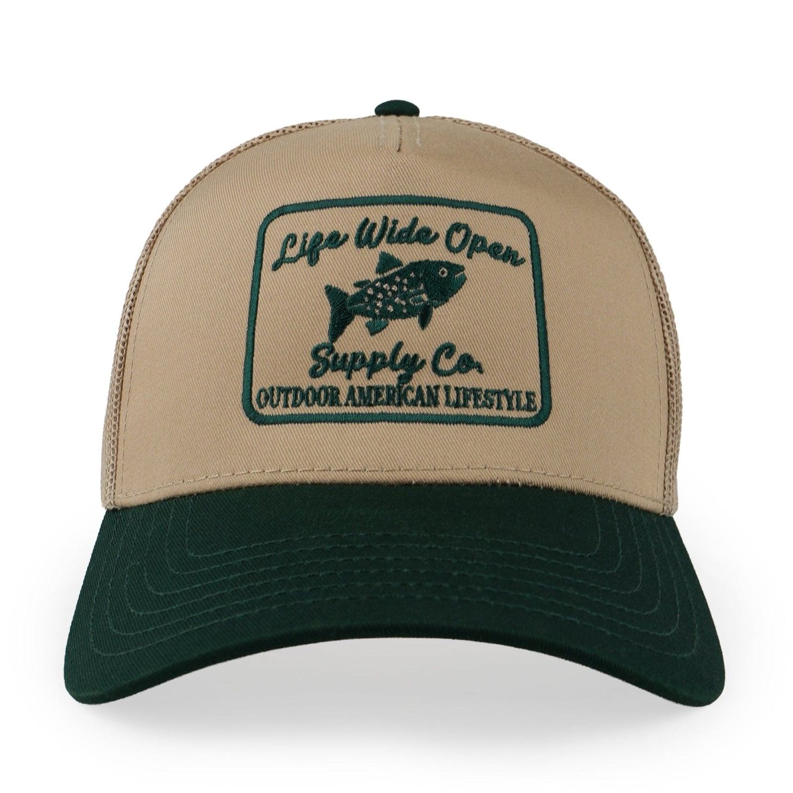 Khaki & Green Fishing Hat