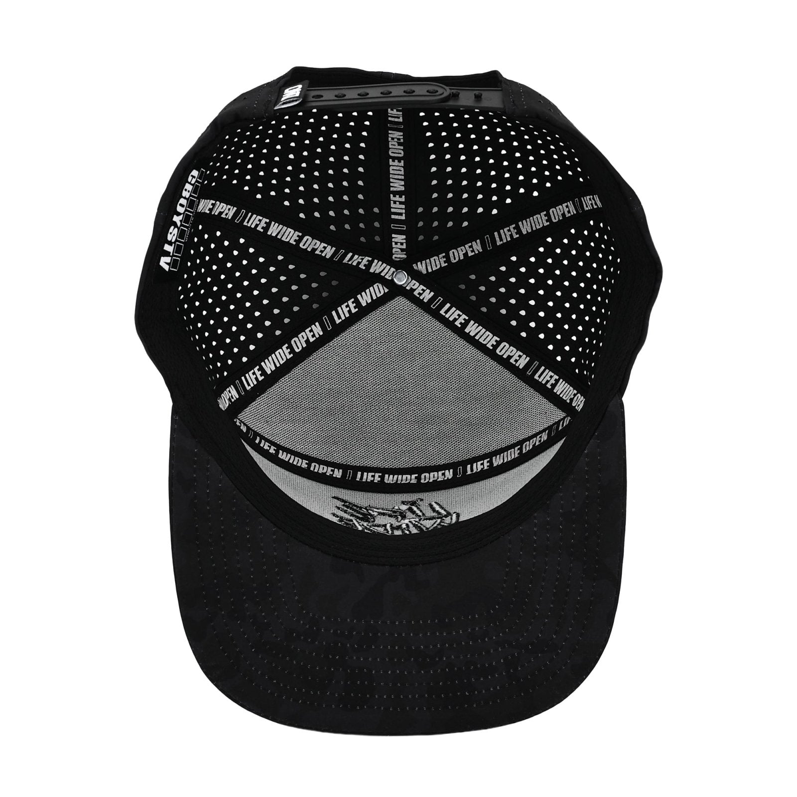 Black Camo 3D Flat Brim Hat