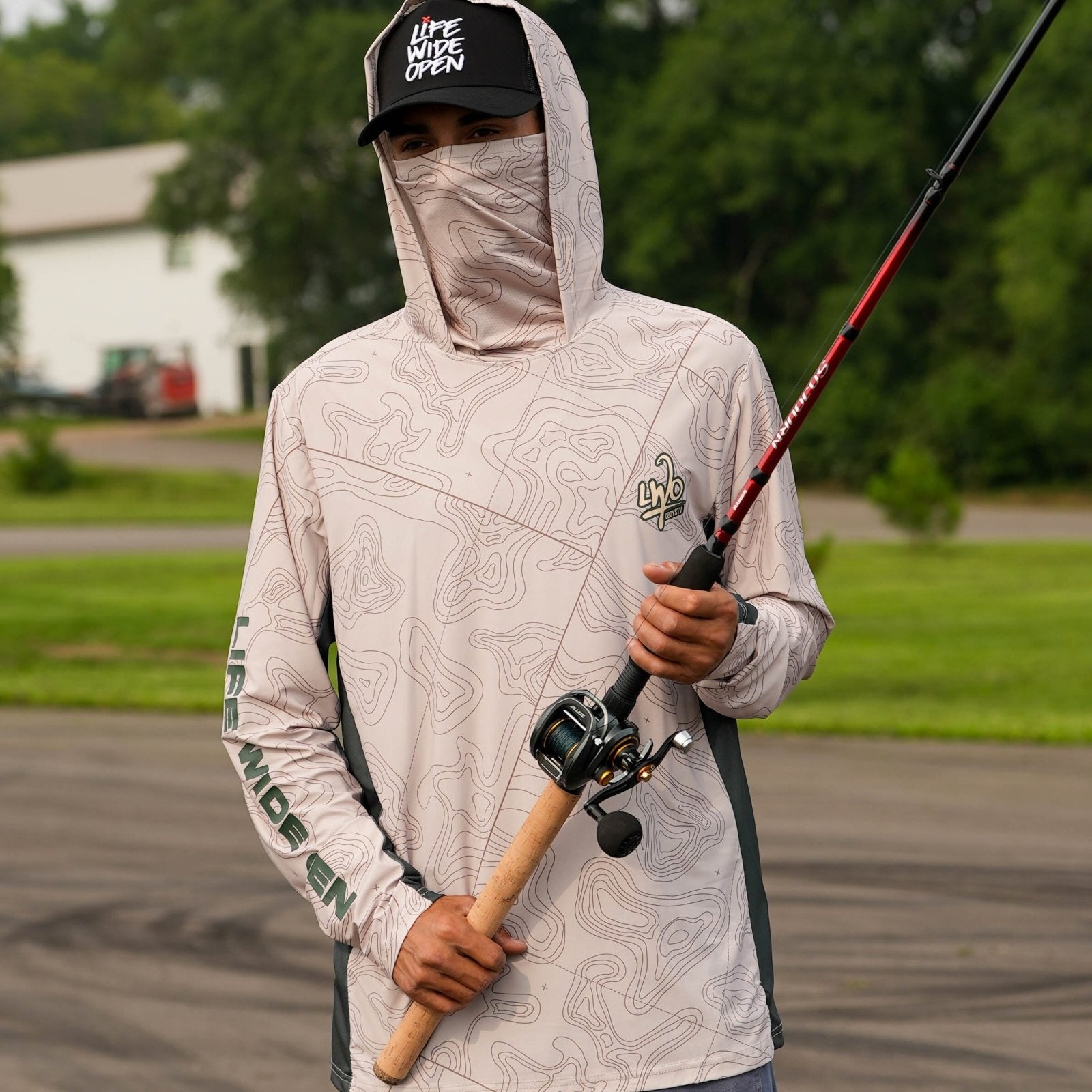 Topographic Camo Fishing Hoodie