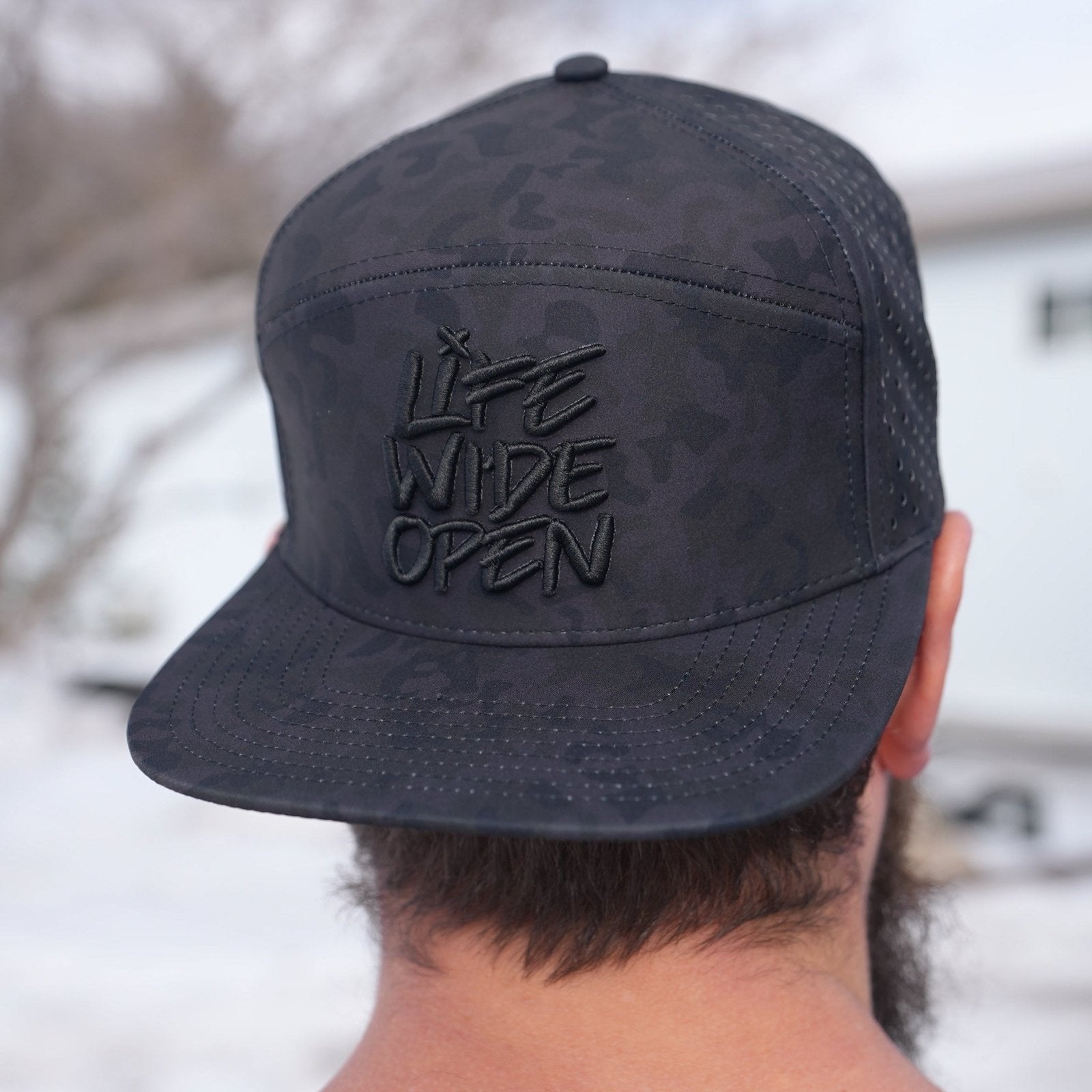 Black Camo 3D Flat Brim Hat