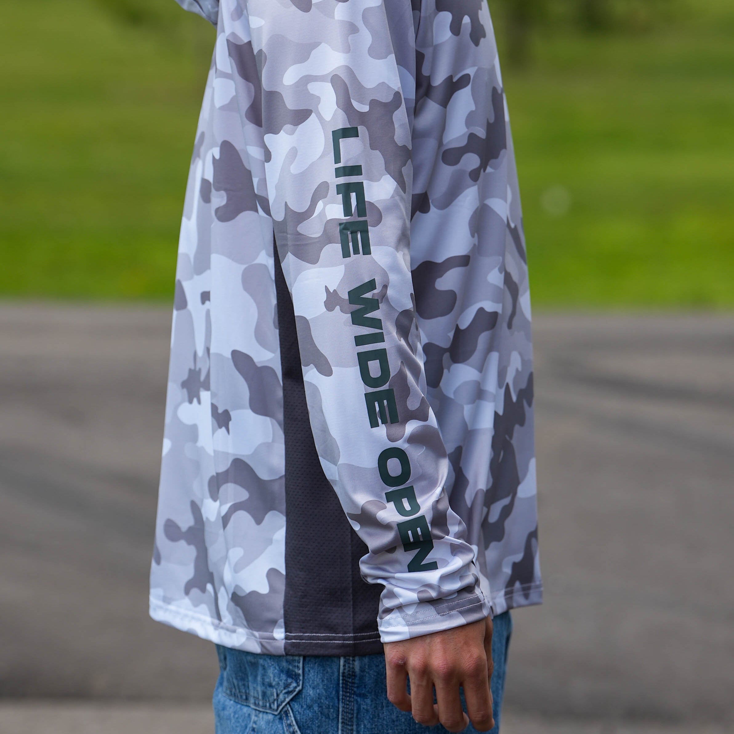 White Camo Lightweight Fishing Hoodie
