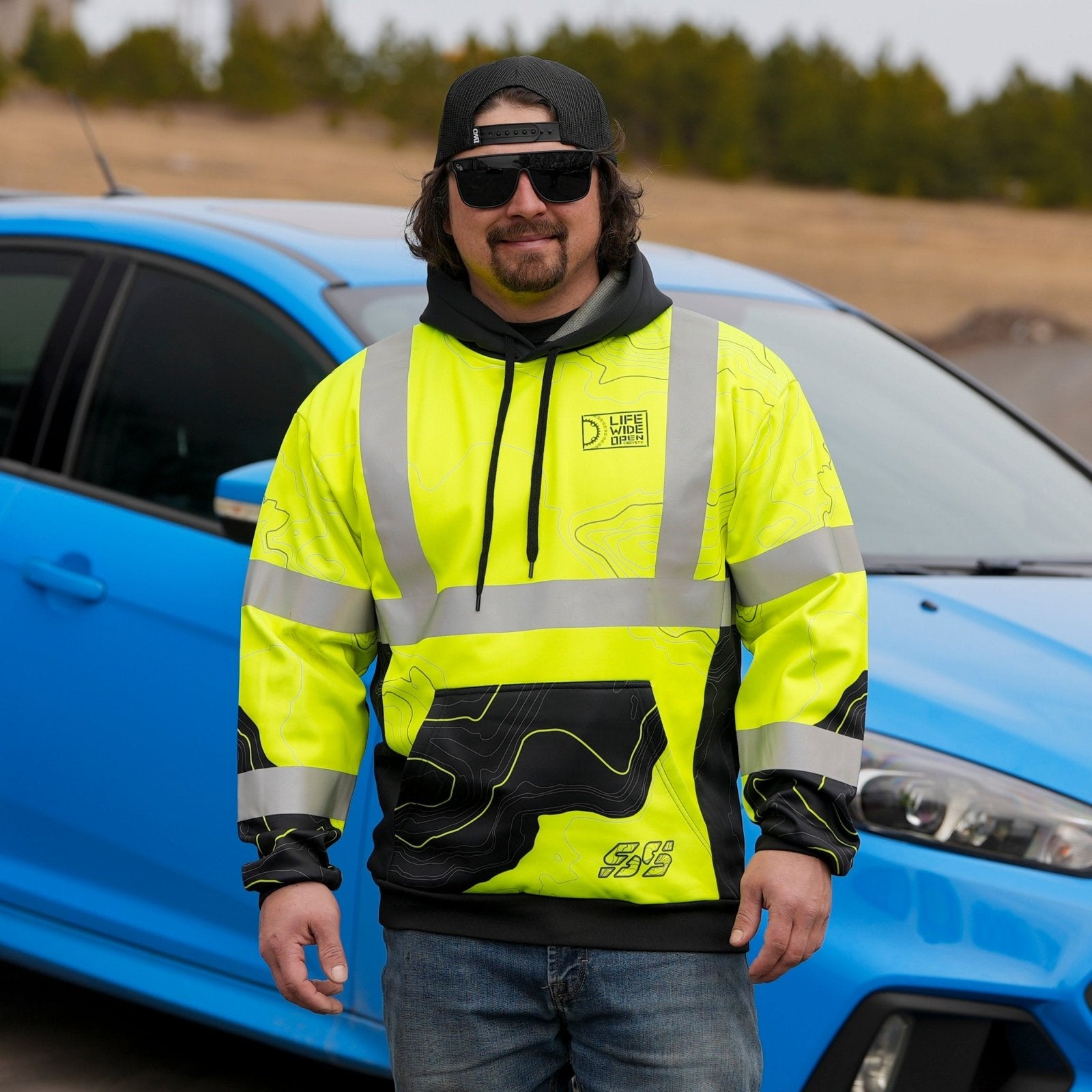 Hi-Vis Topographic Workwear Hoodie