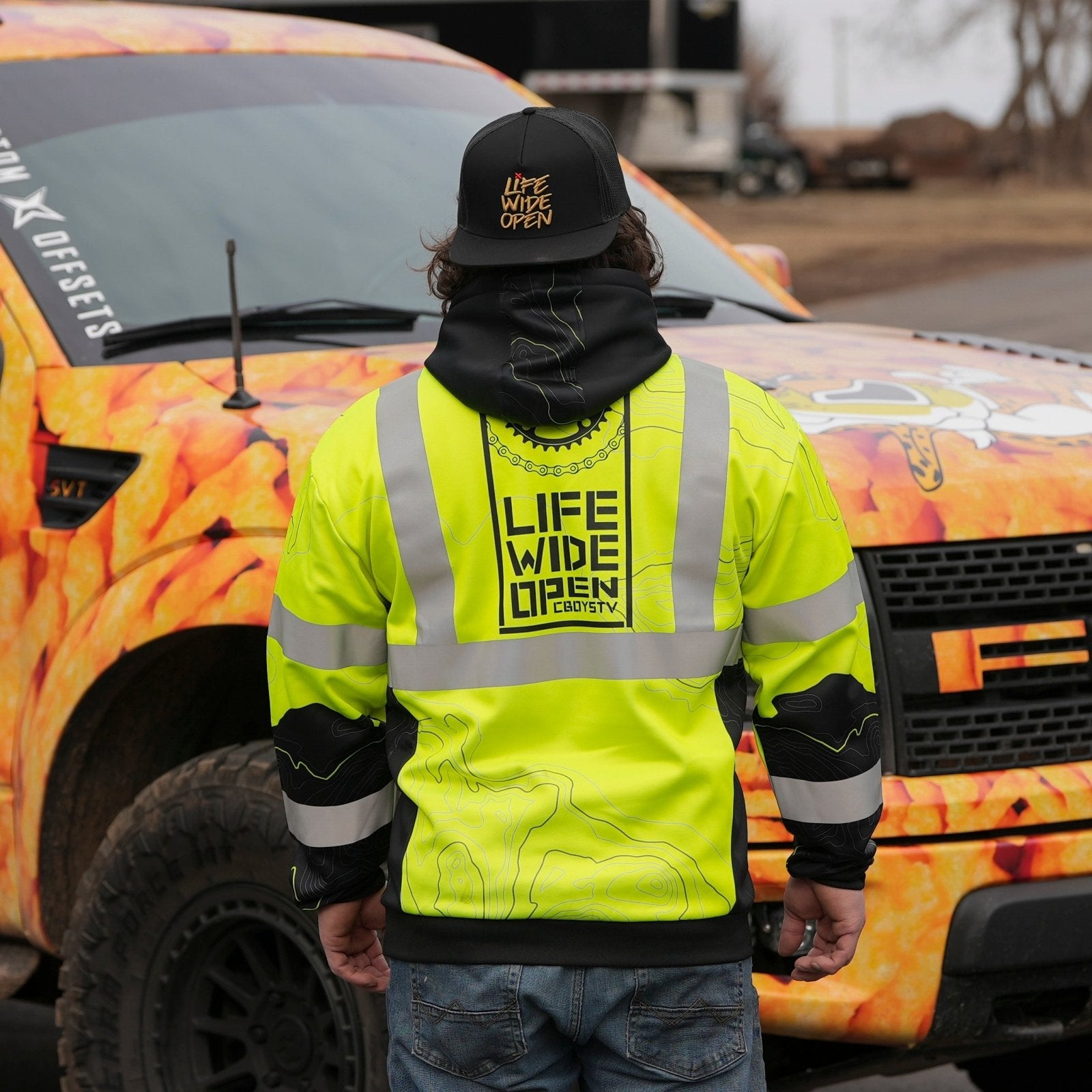 Hi-Vis Topographic Workwear Hoodie