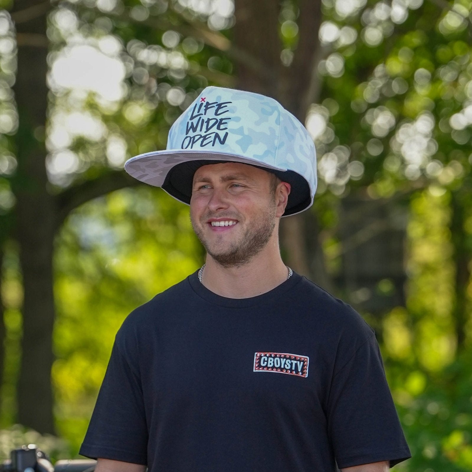 Life Wide Open White Camo Mega Hat