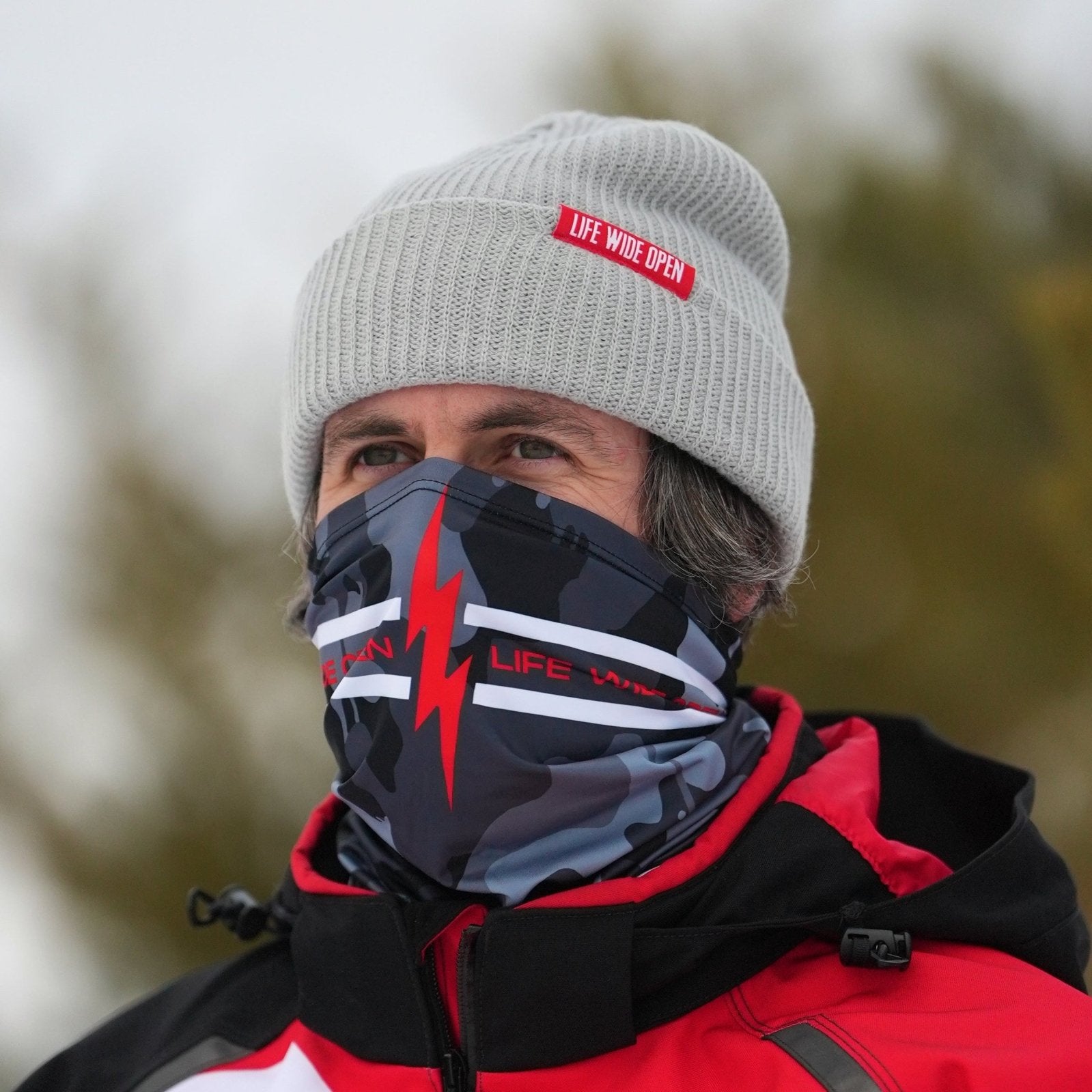 Gray Drip Camo Neck Gaiter