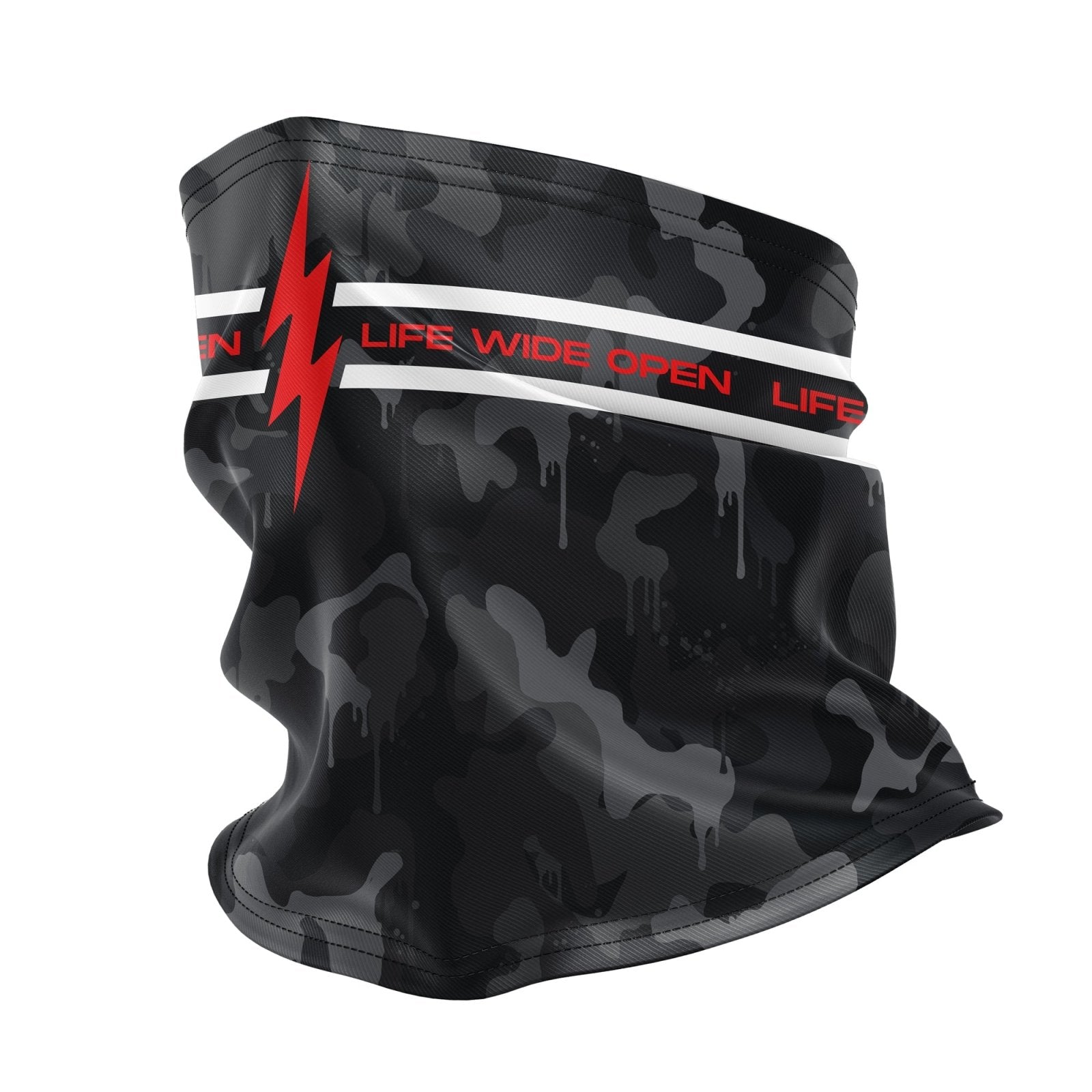 Gray Drip Camo Neck Gaiter