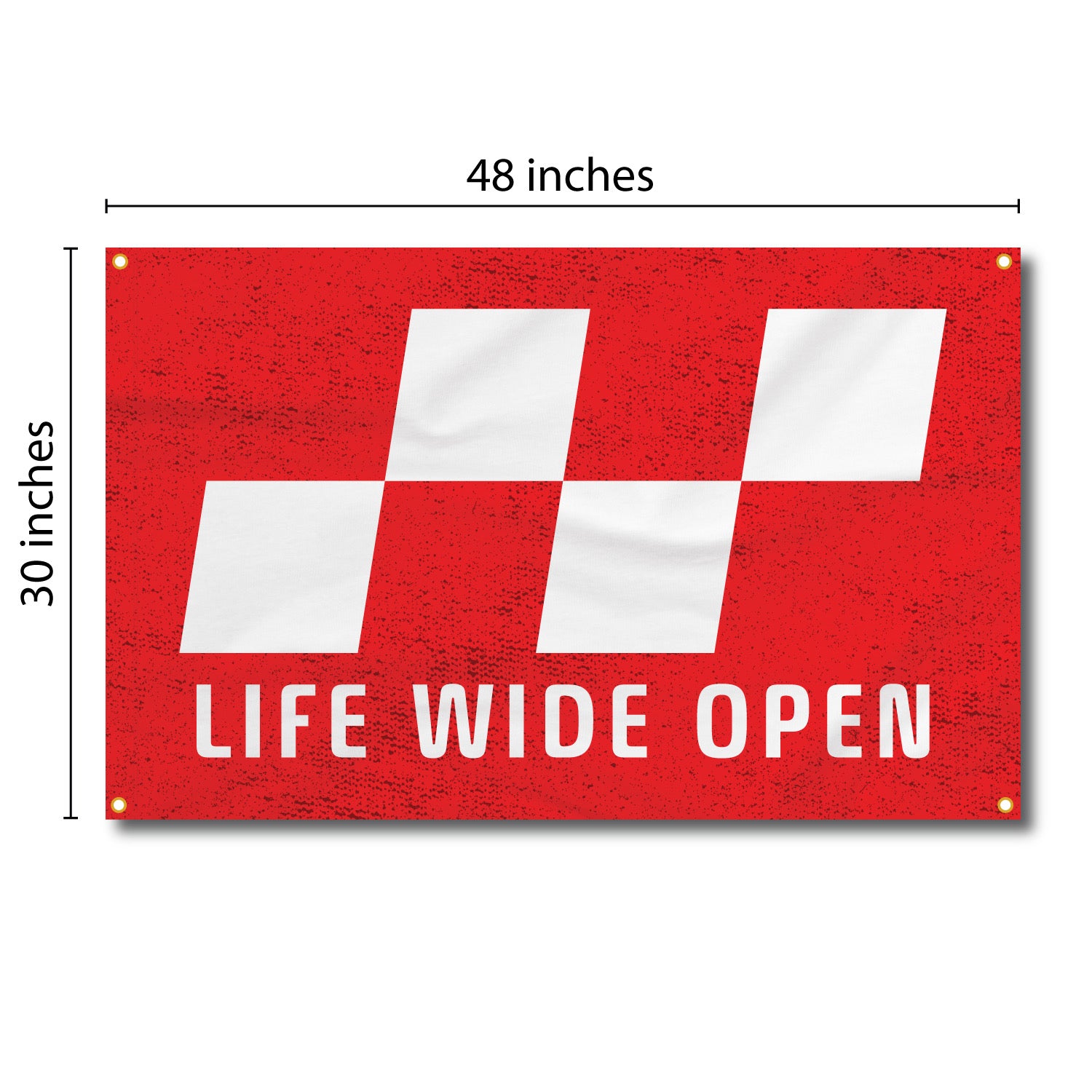 LWO Checkered Red Double Sided Flag