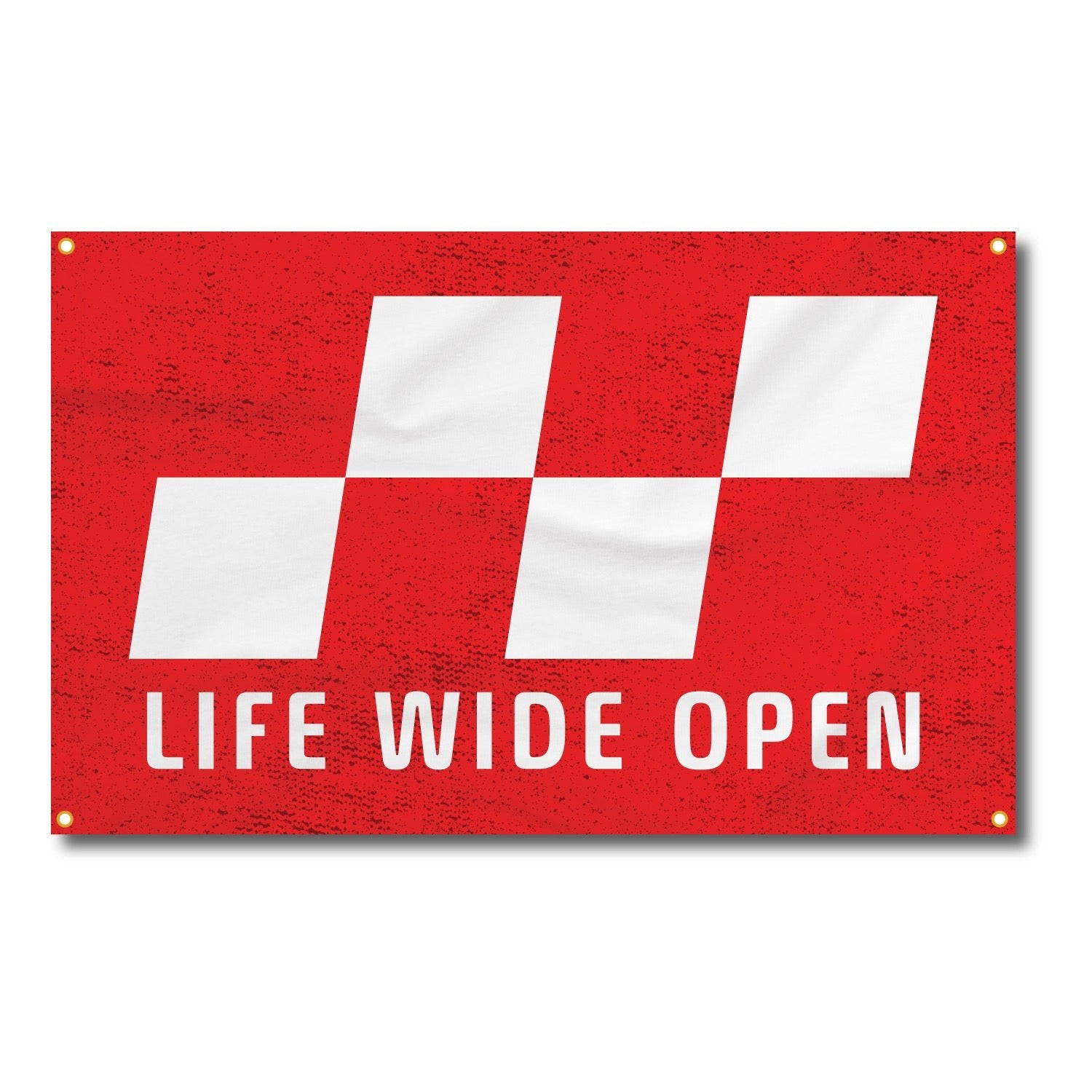LWO Checkered Red Double Sided Flag