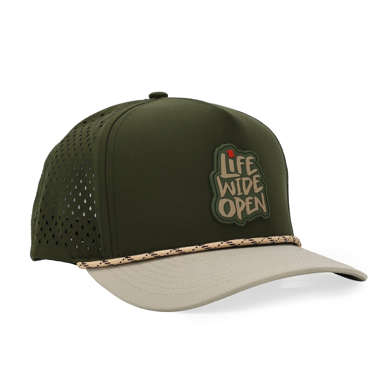 Khaki and Green Rope Performance Snapback
