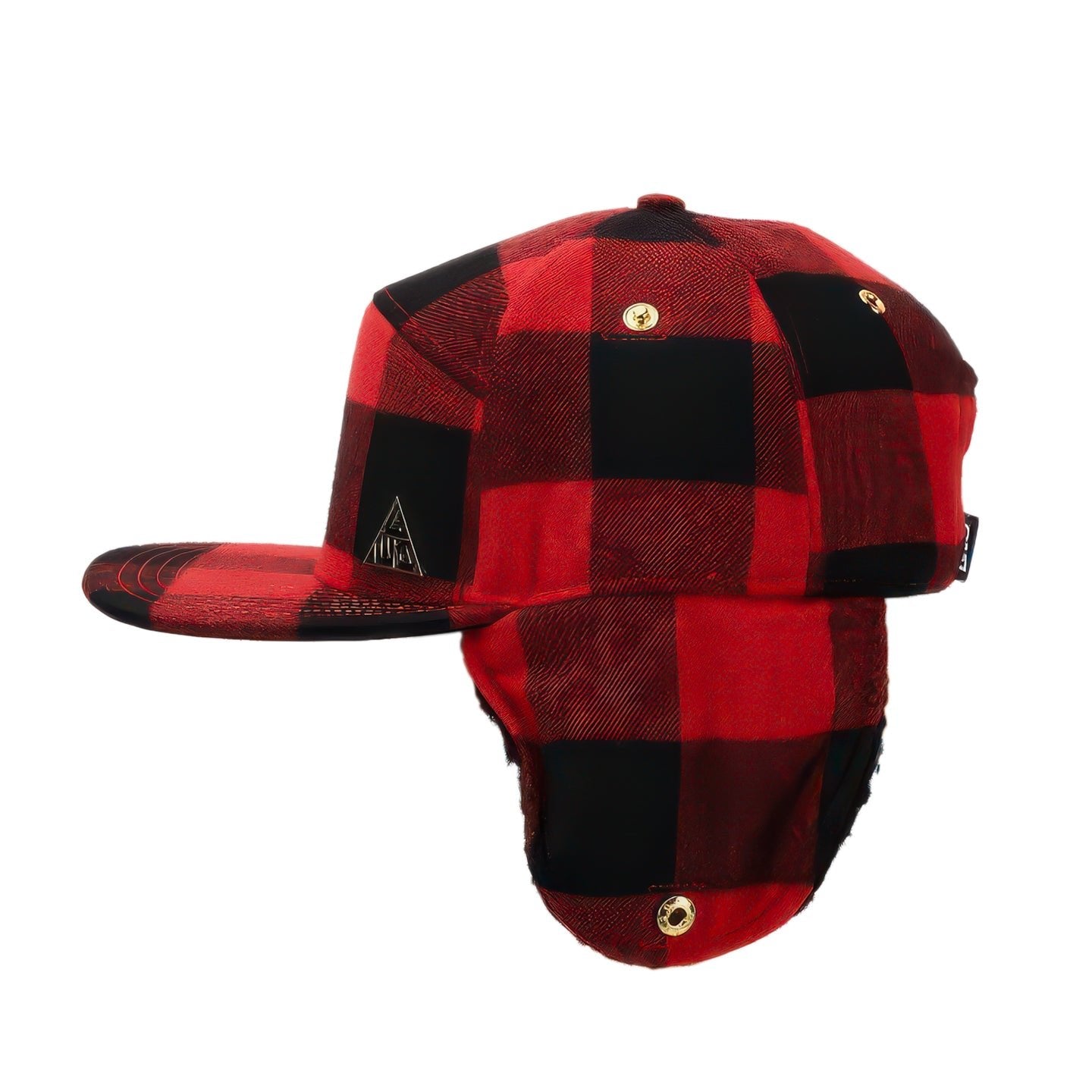 Flannel Insulated Flat Brim Flap Hat