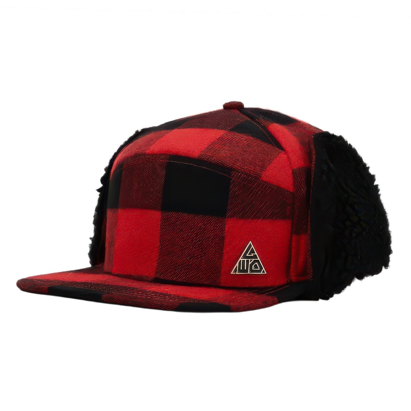 Flannel Insulated Flat Brim Flap Hat