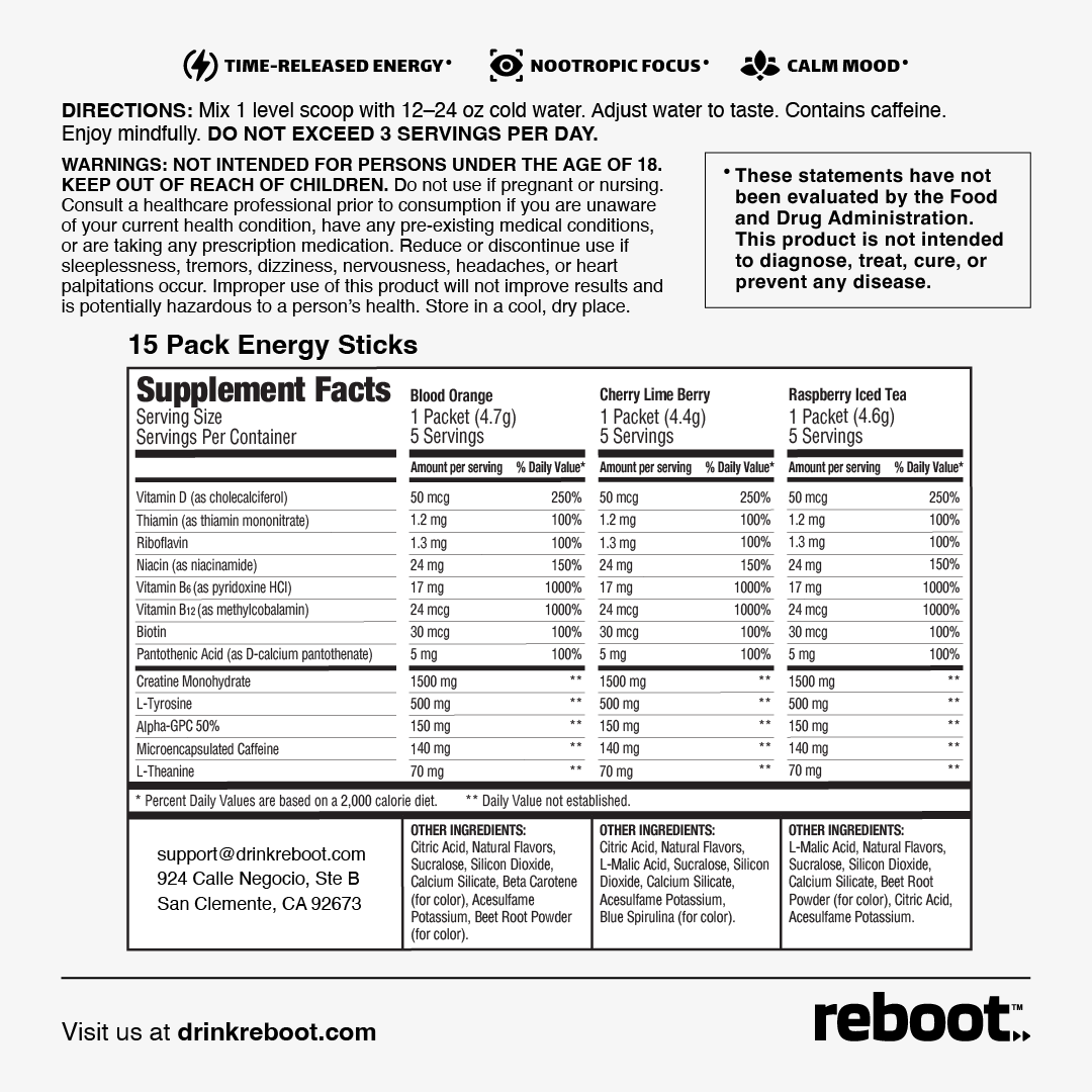 Reboot Wide Open Variety Pack (15 Sticks)