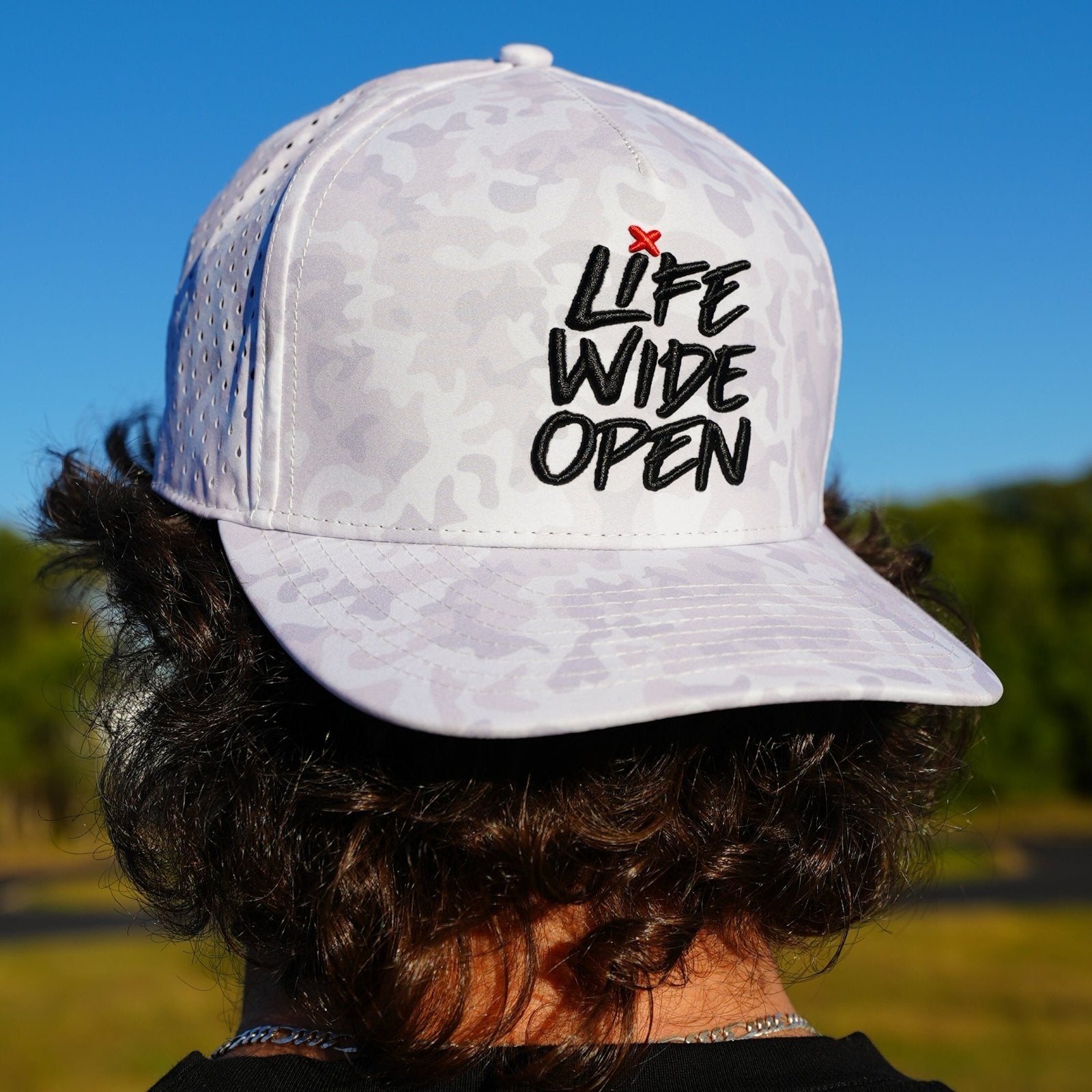 White Camo Curved Brim Snapback