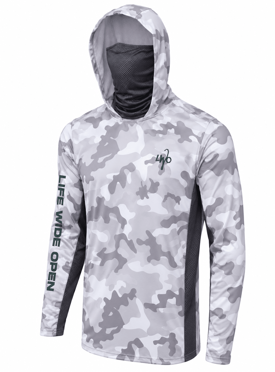 White Camo Lightweight Fishing Hoodie