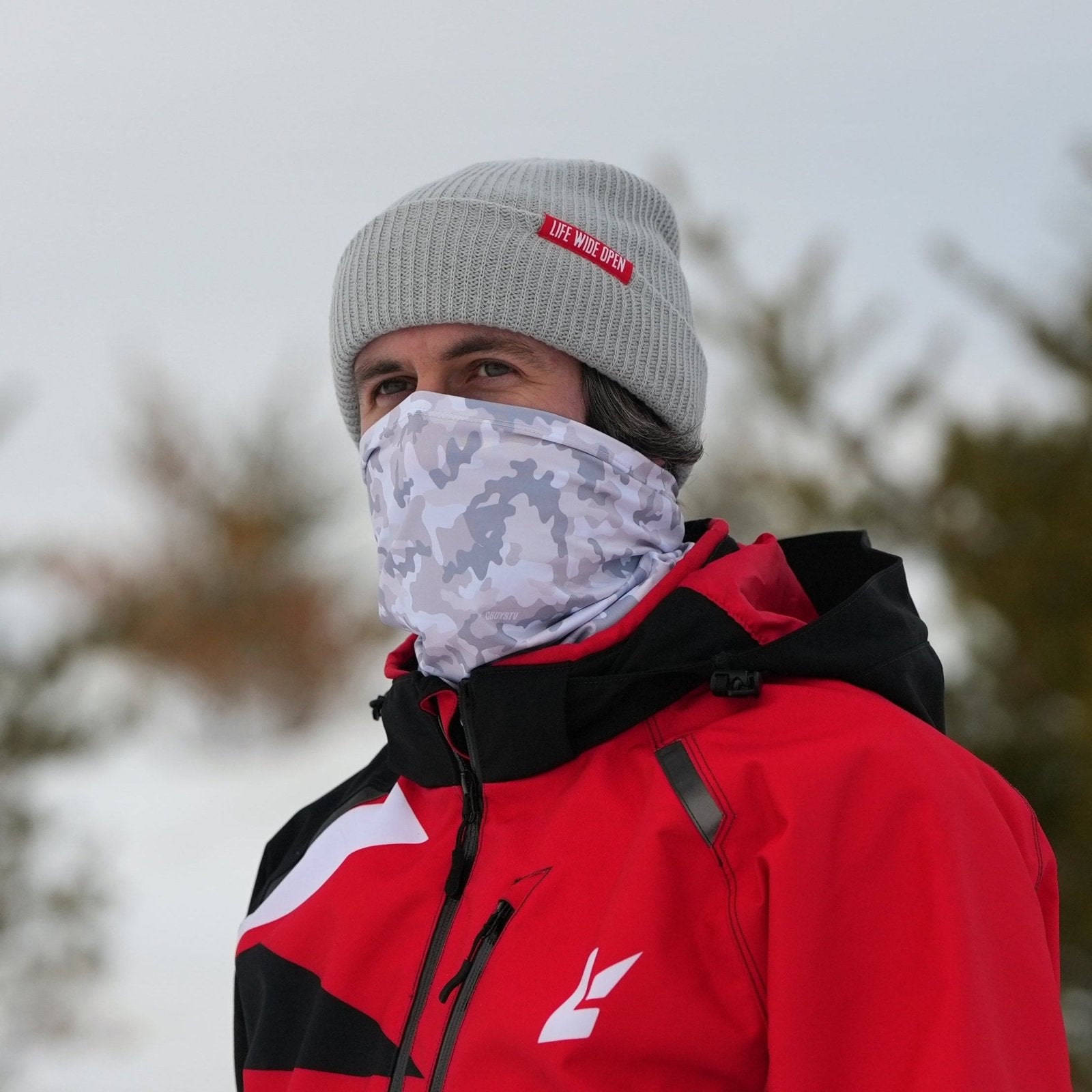 White Camo Neck Gaiter