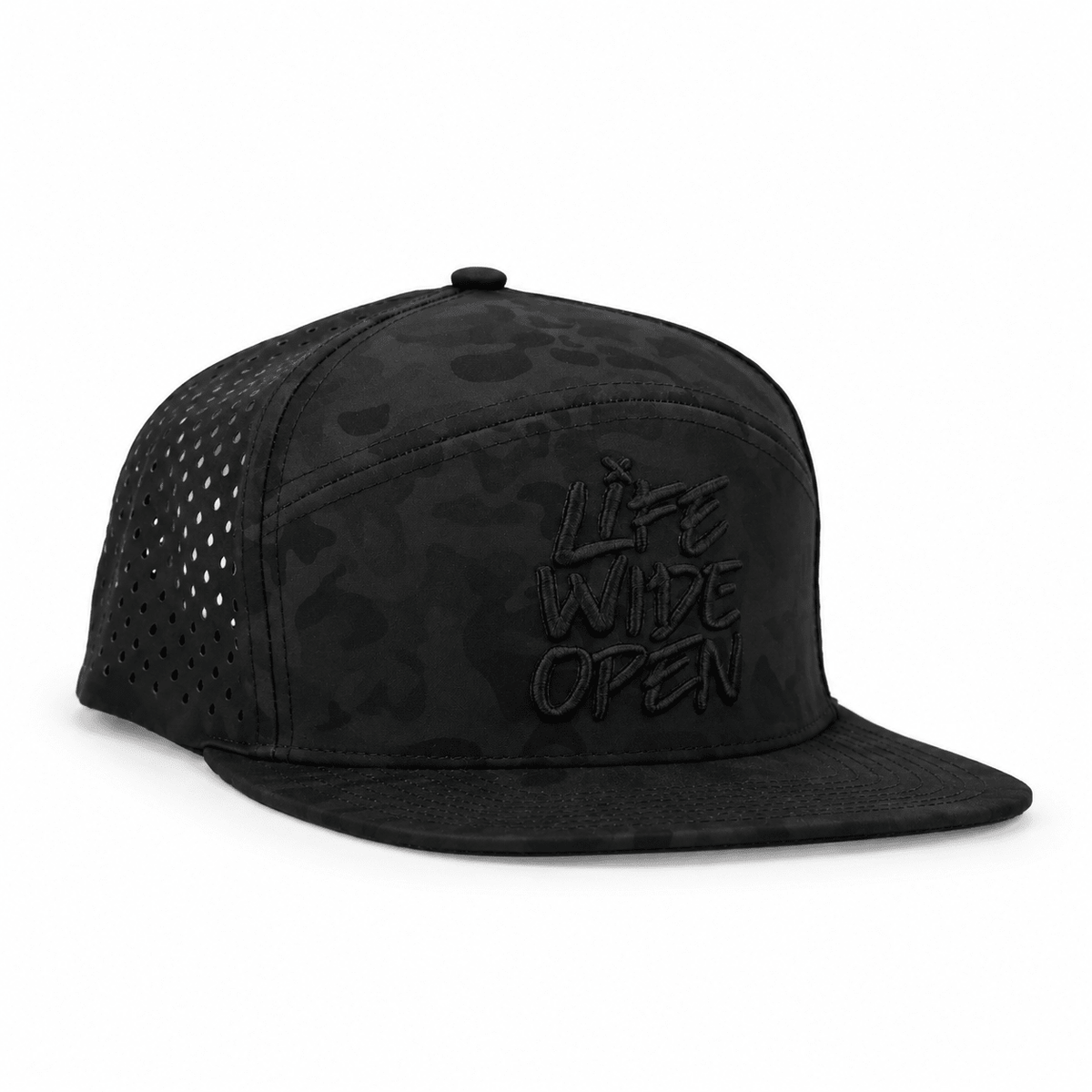 Black Camo 3D Flat Brim Hat