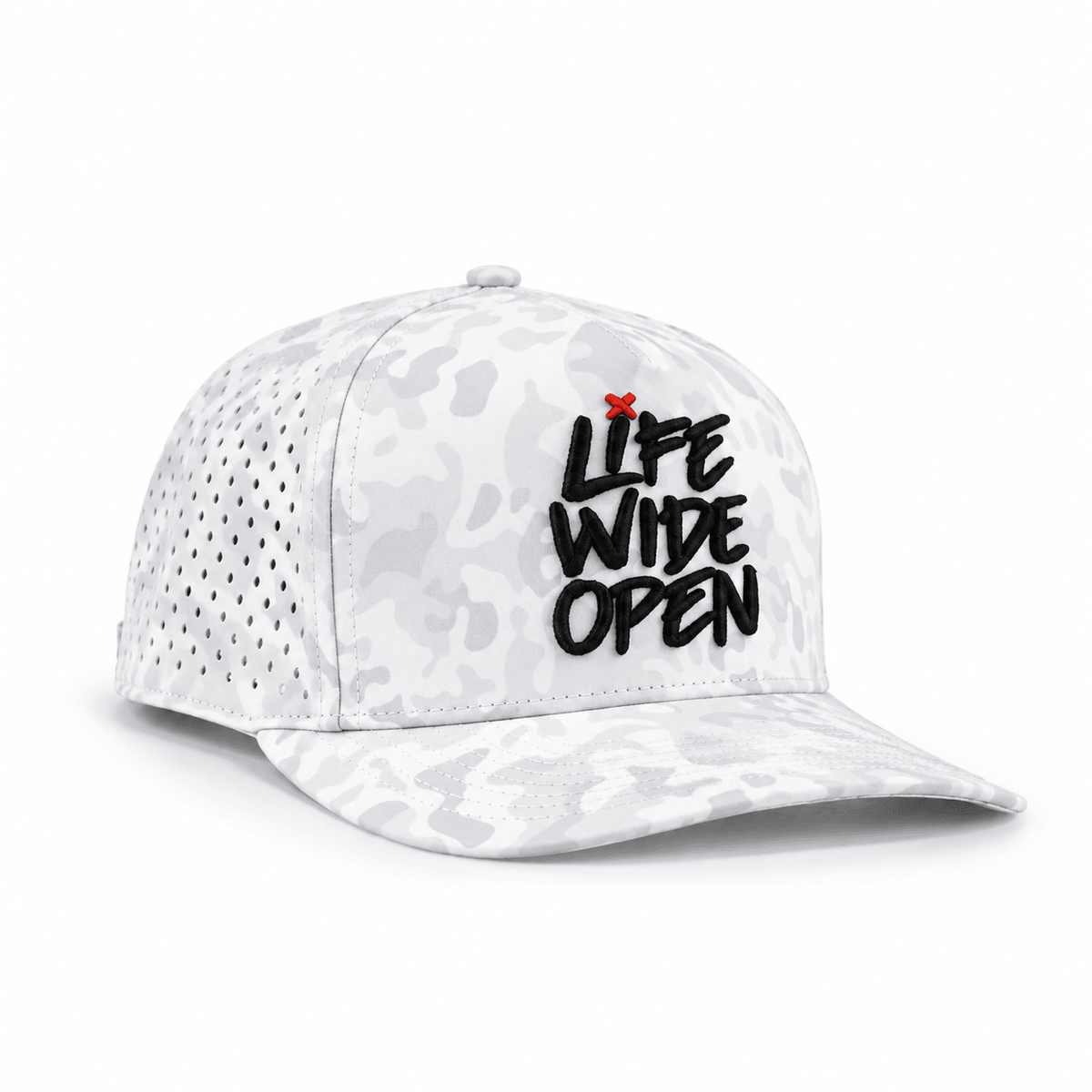 White Camo Curved Brim Snapback