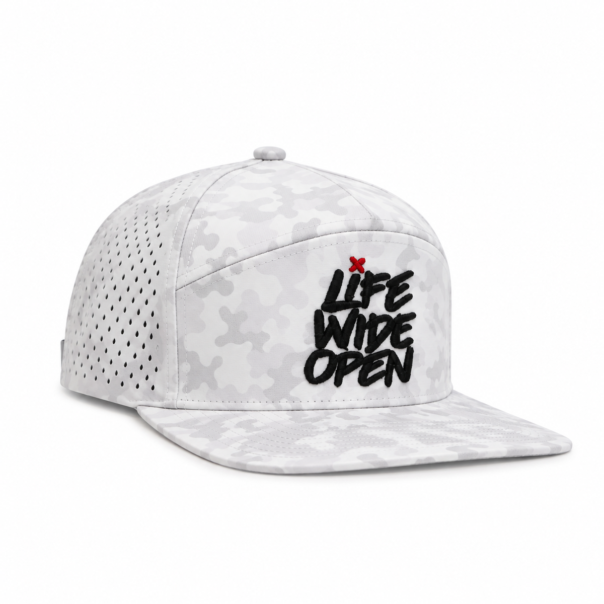 White Camo 3D Flat Brim Hat