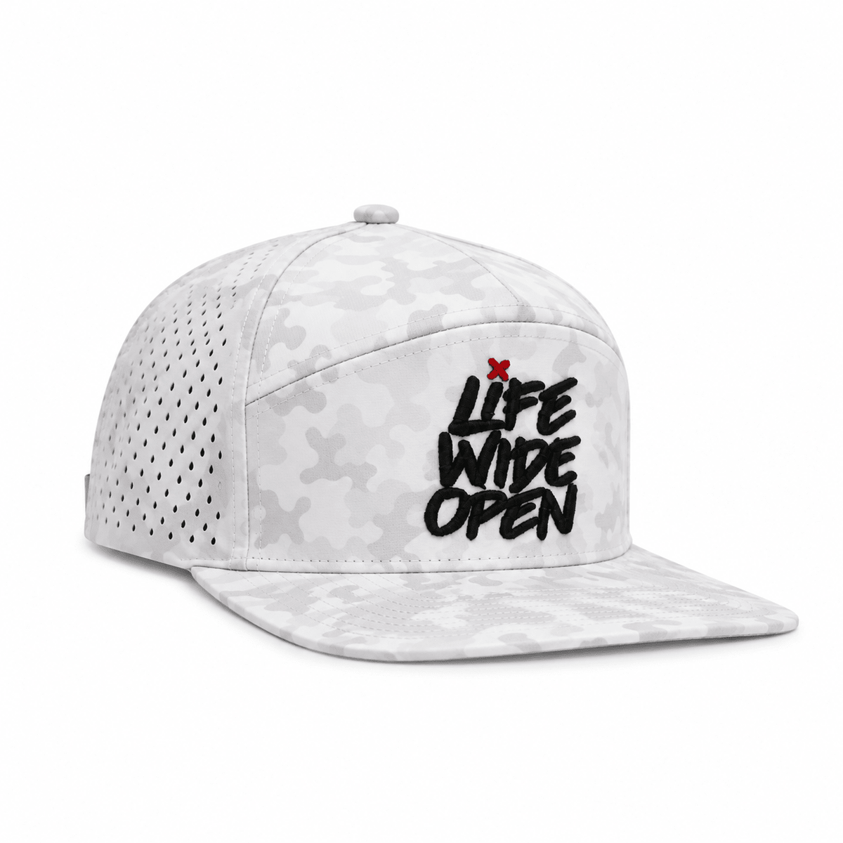 White Camo 3D Flat Brim Hat