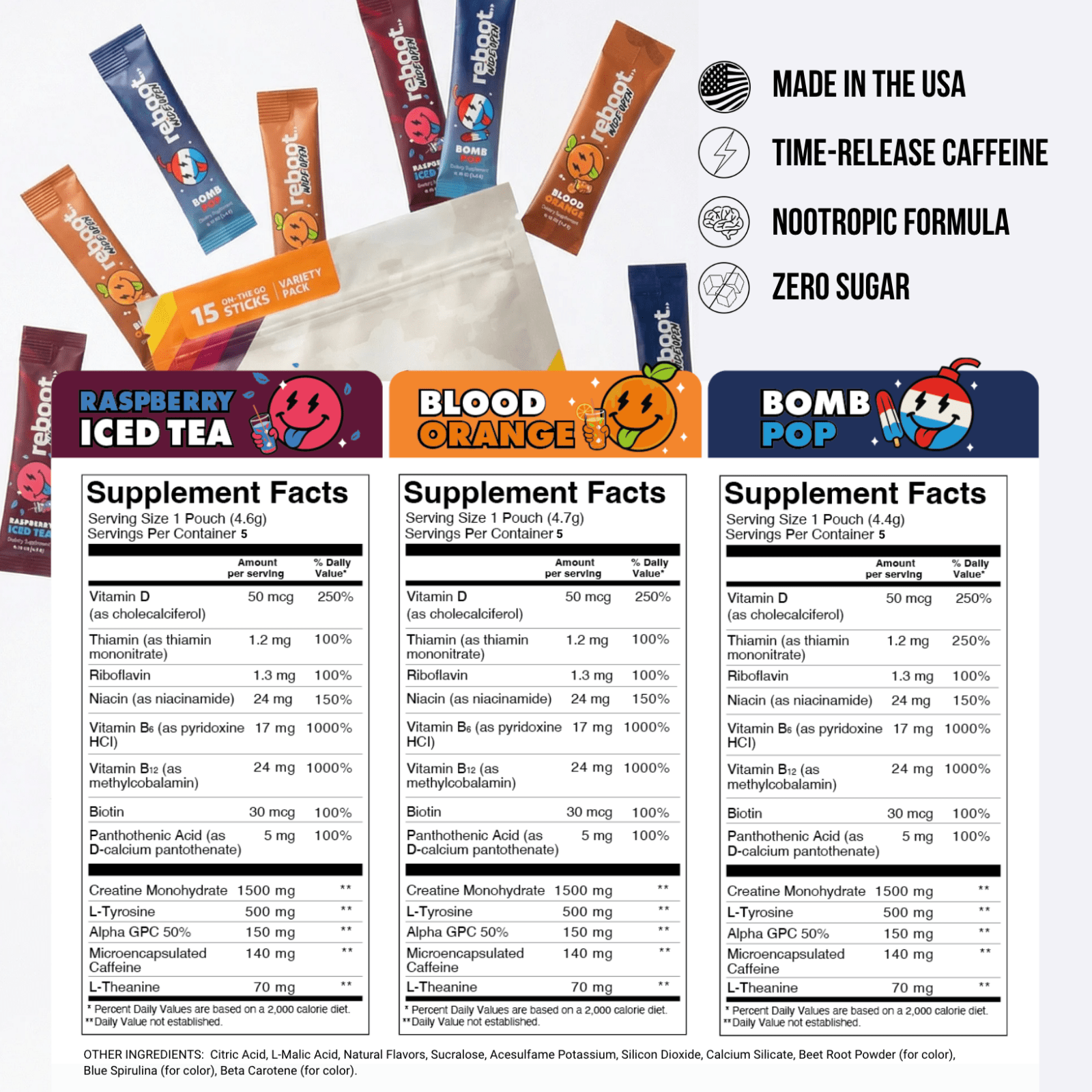 Reboot Wide Open Variety Pack (15 Sticks)