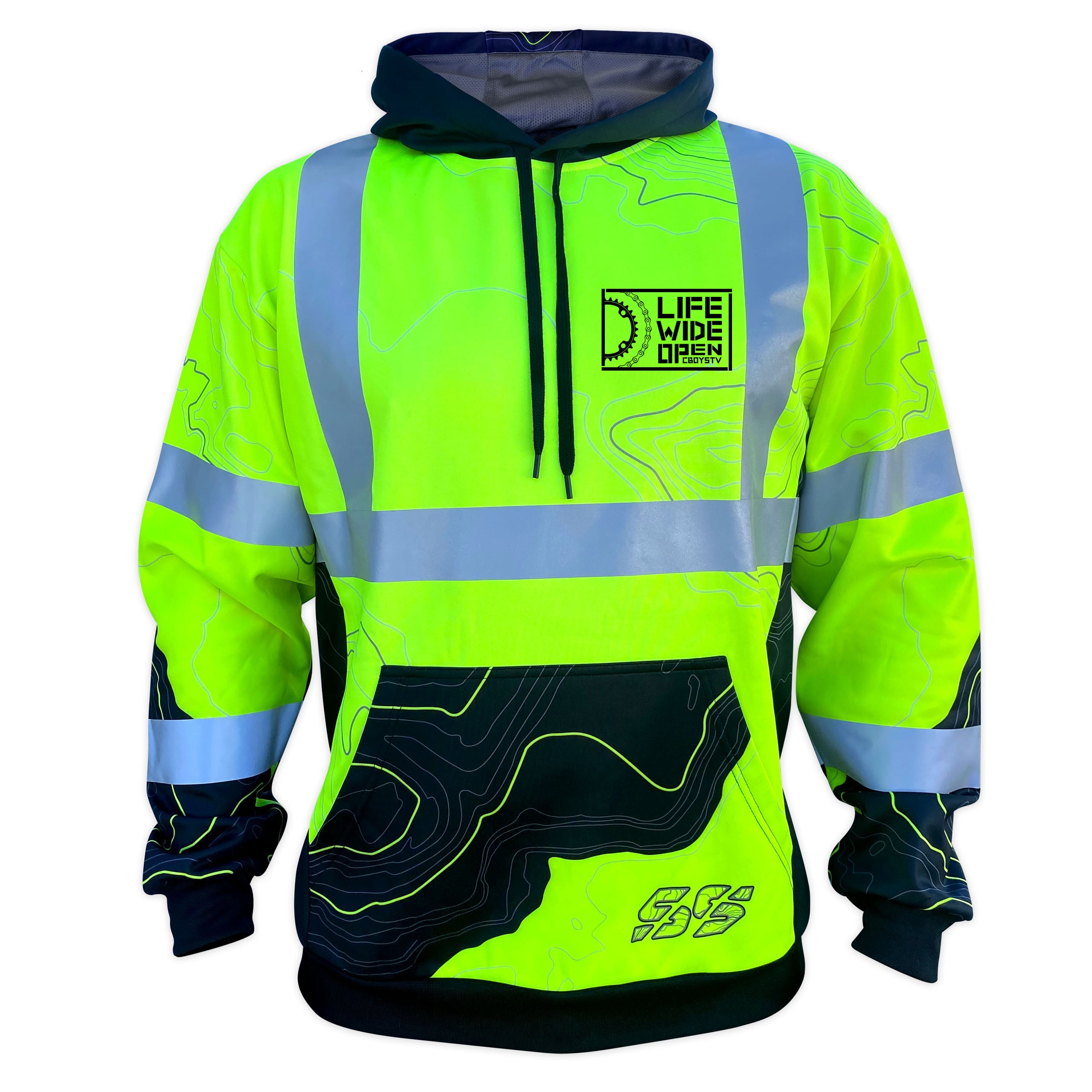 Hi-Vis Topographic Workwear Hoodie