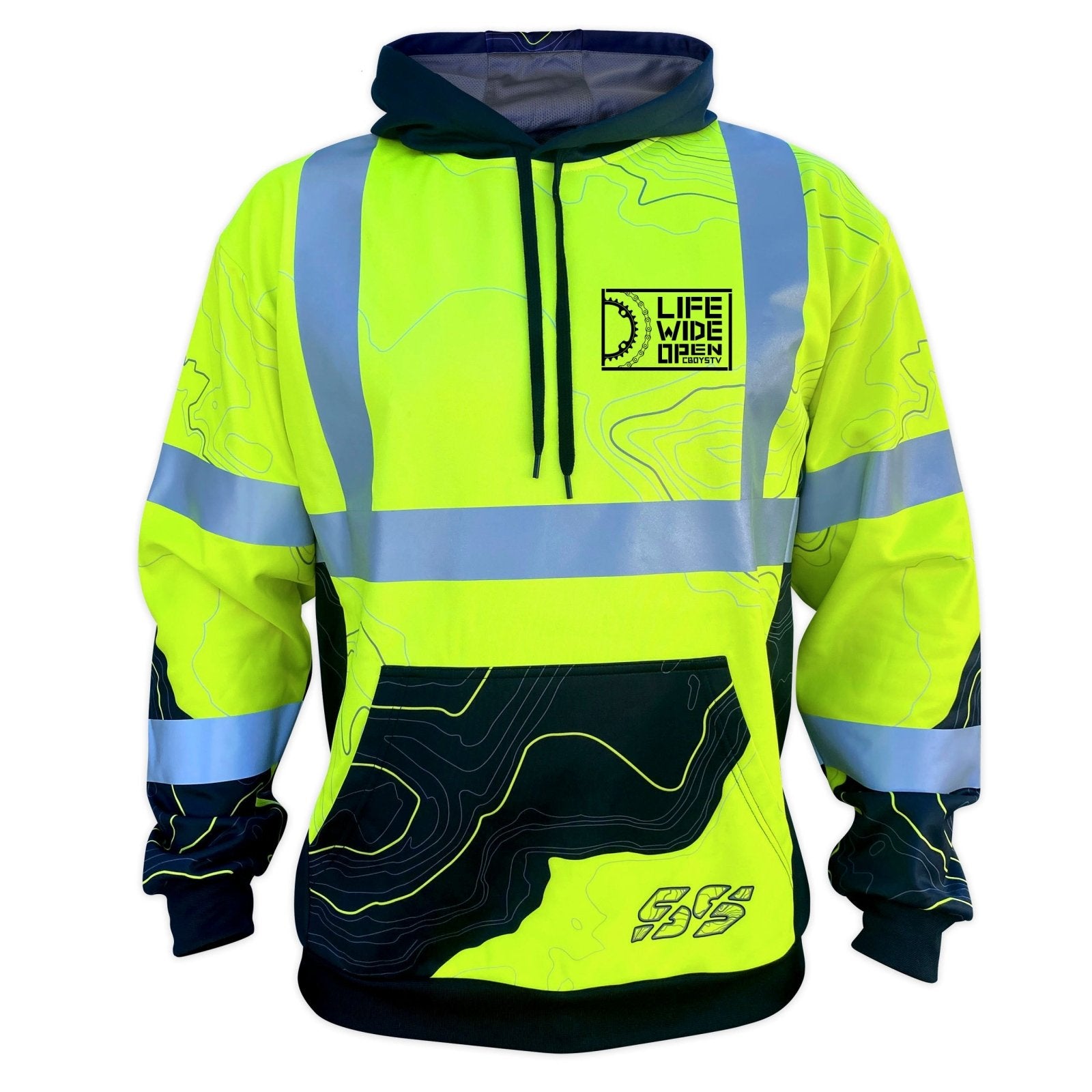 Hi-Vis Topographic Workwear Hoodie