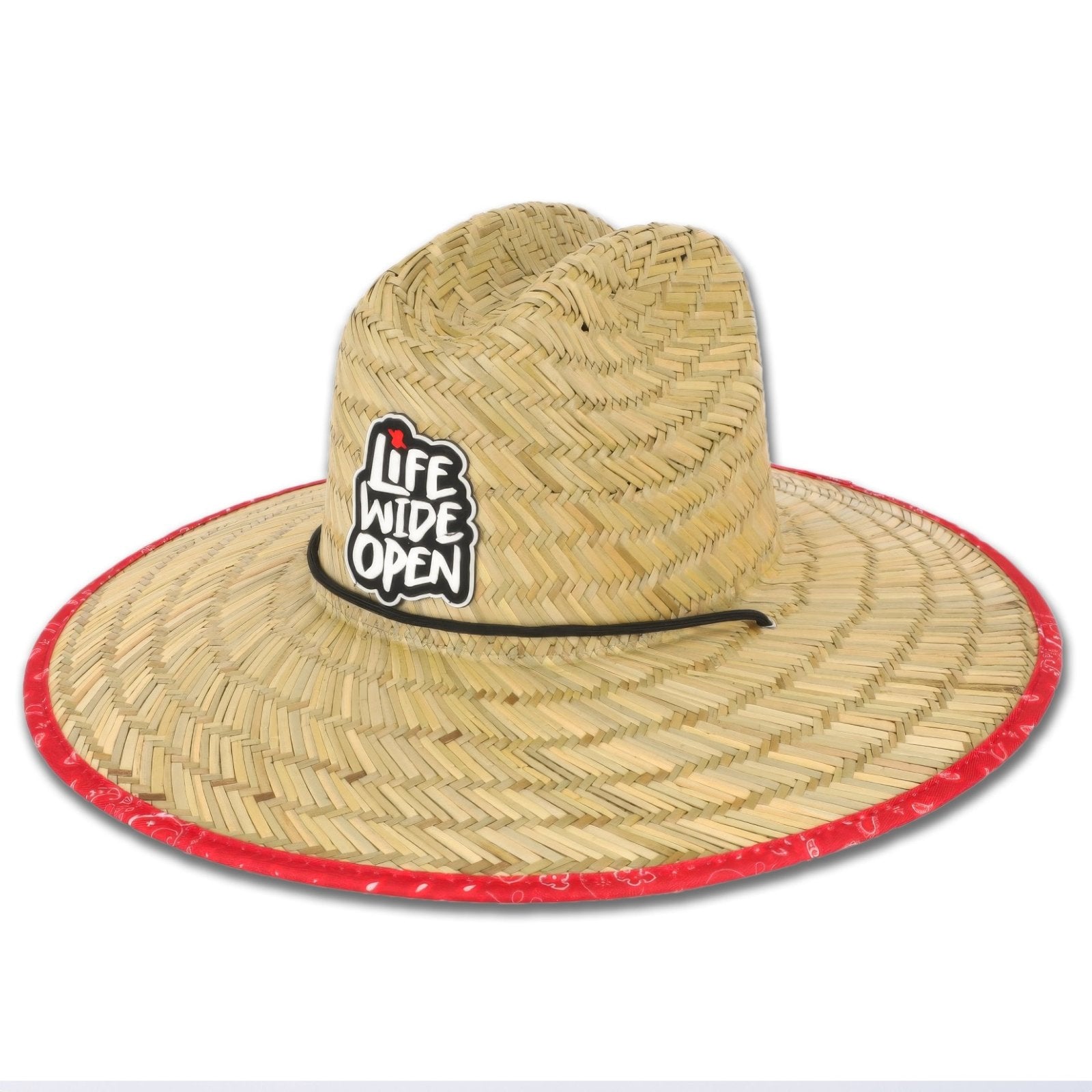 Red Bandana Straw Hat