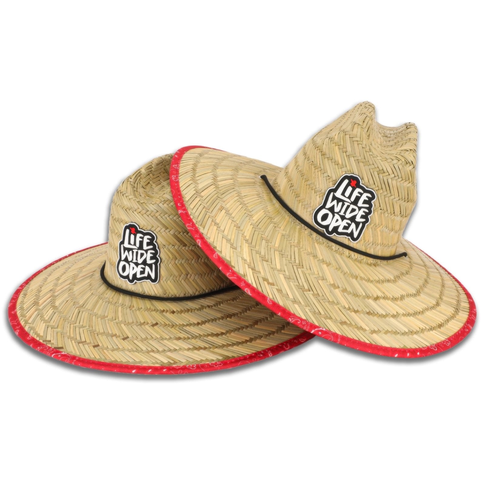 Red Bandana Straw Hat