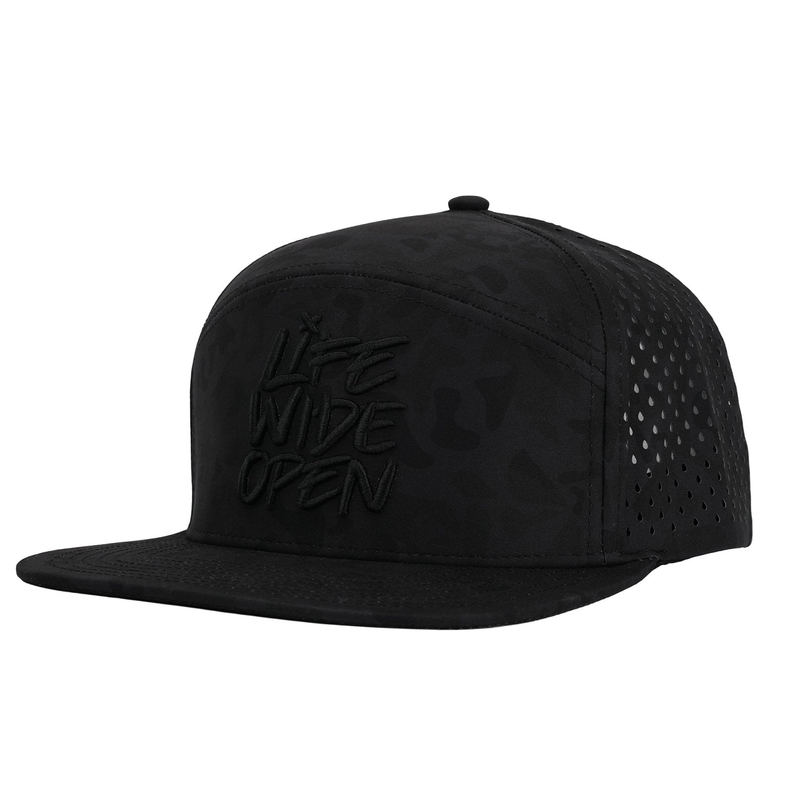 Black Camo 3D Flat Brim Hat