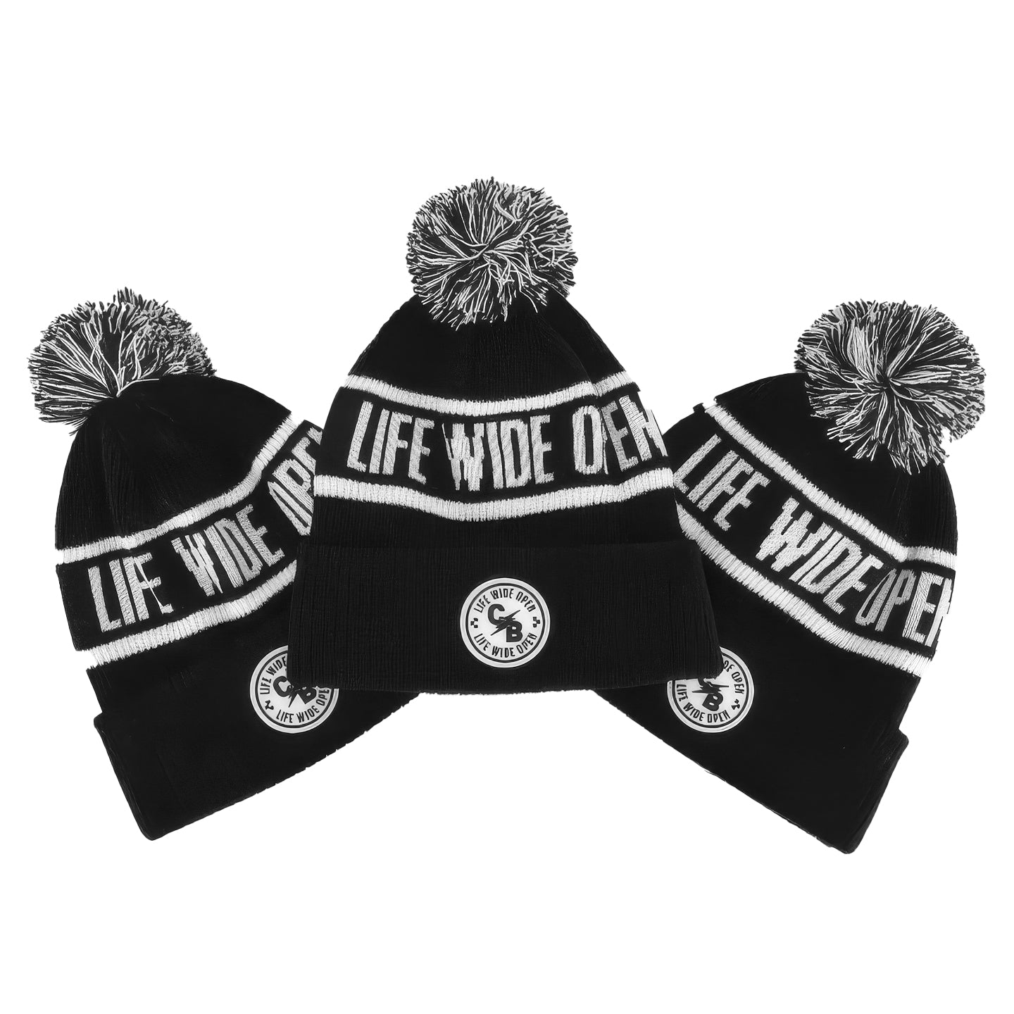 Black LWO Pom Beanie