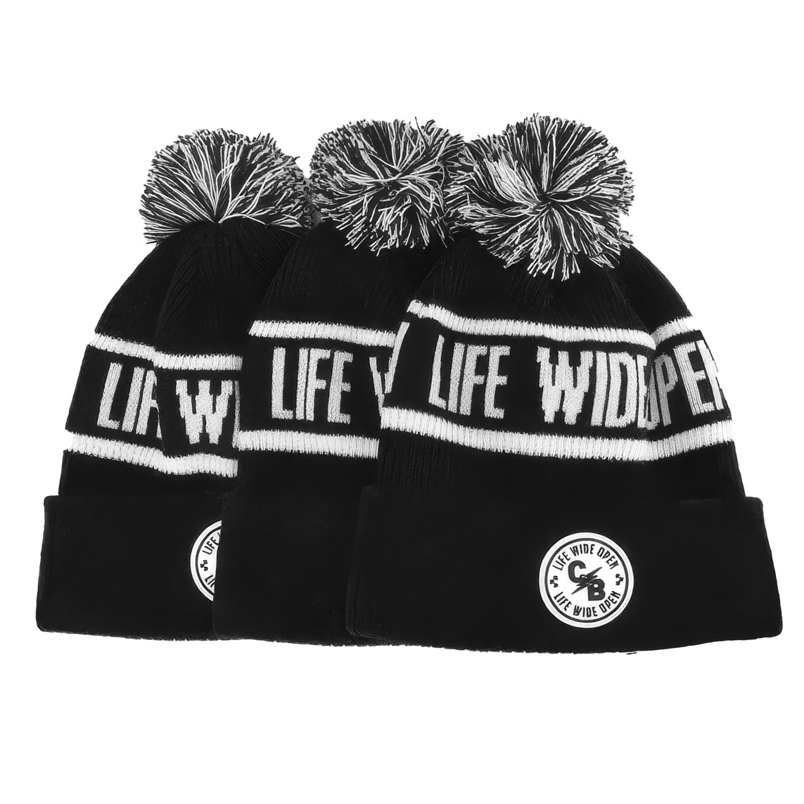 Black LWO Pom Beanie