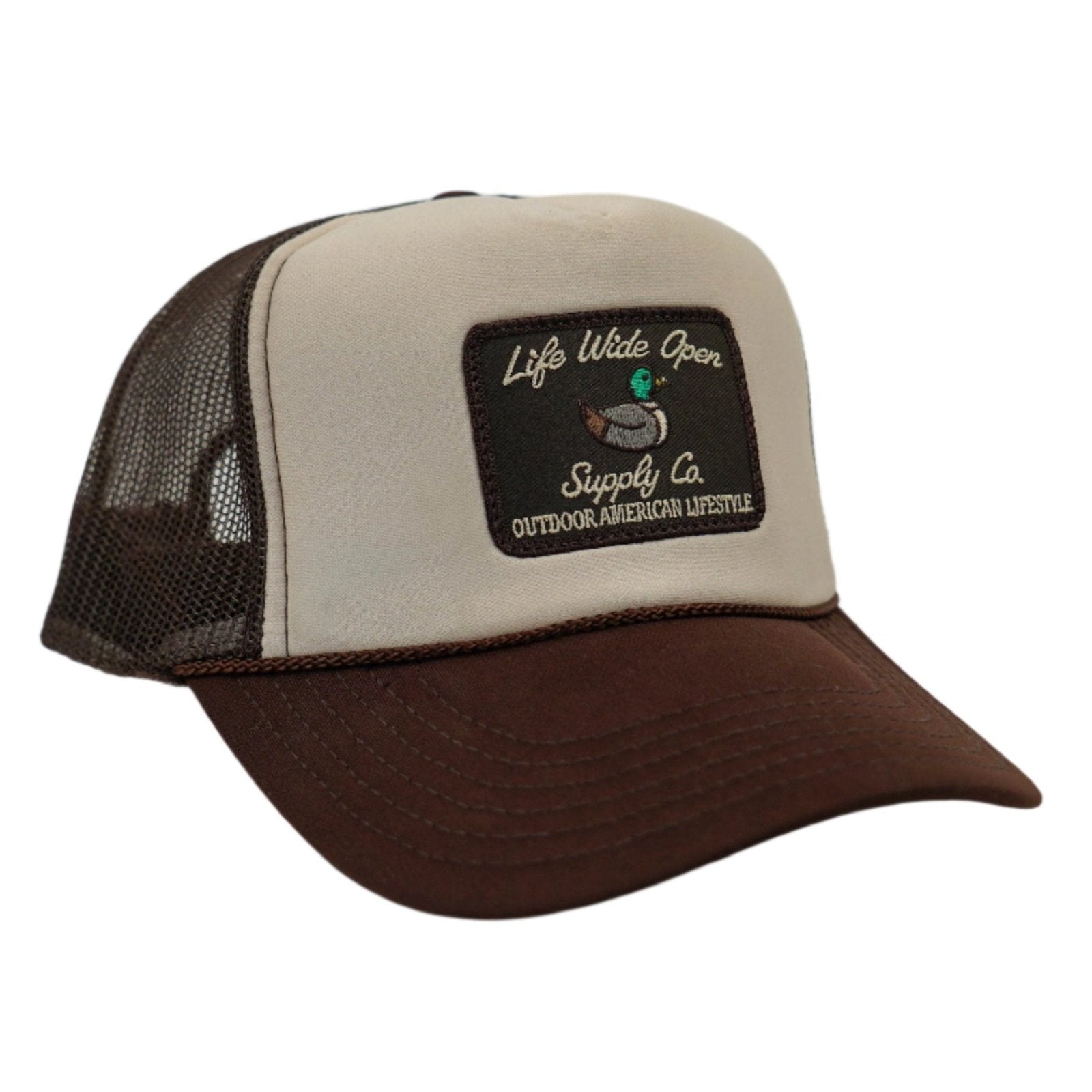 Brown and Tan Patch Trucker Hat