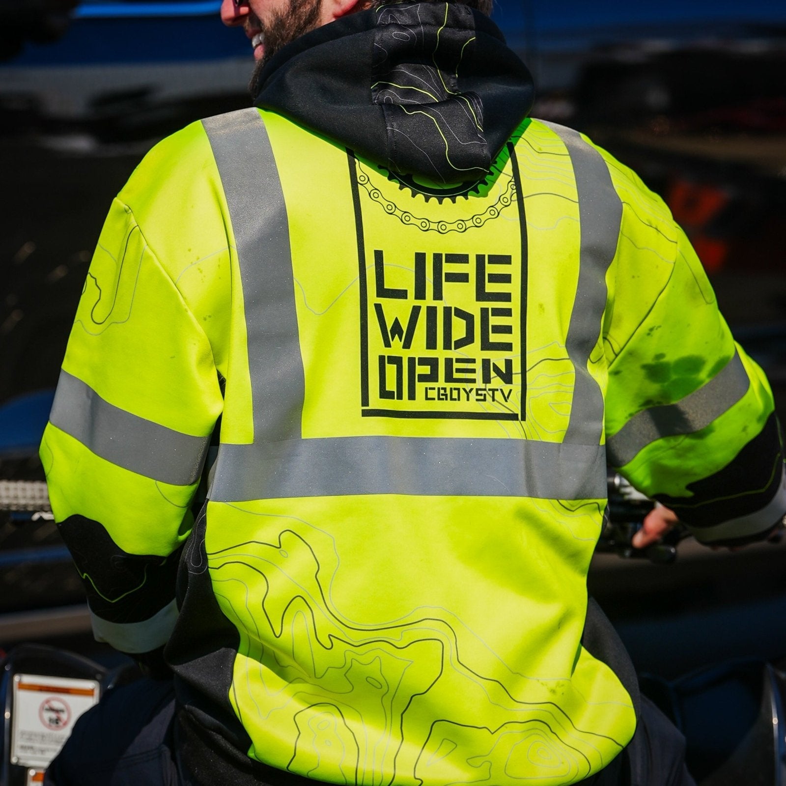 Hi-Vis Topographic Workwear Hoodie