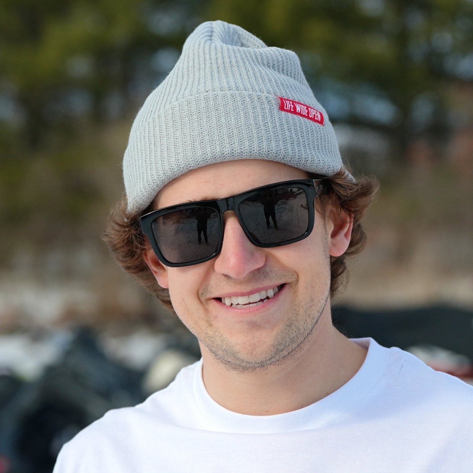 Gray Ribbed Void Beanie