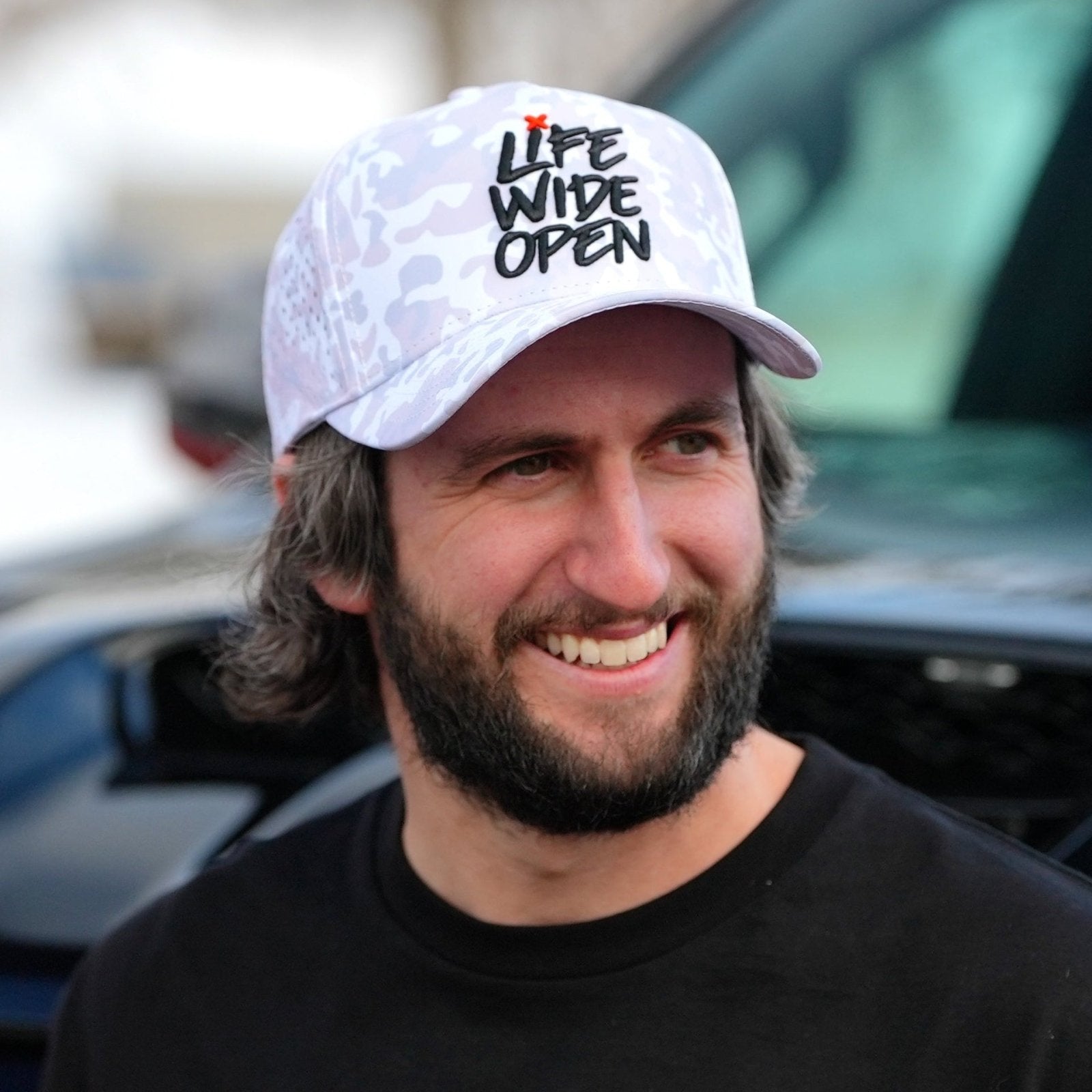White Camo Curved Brim Snapback
