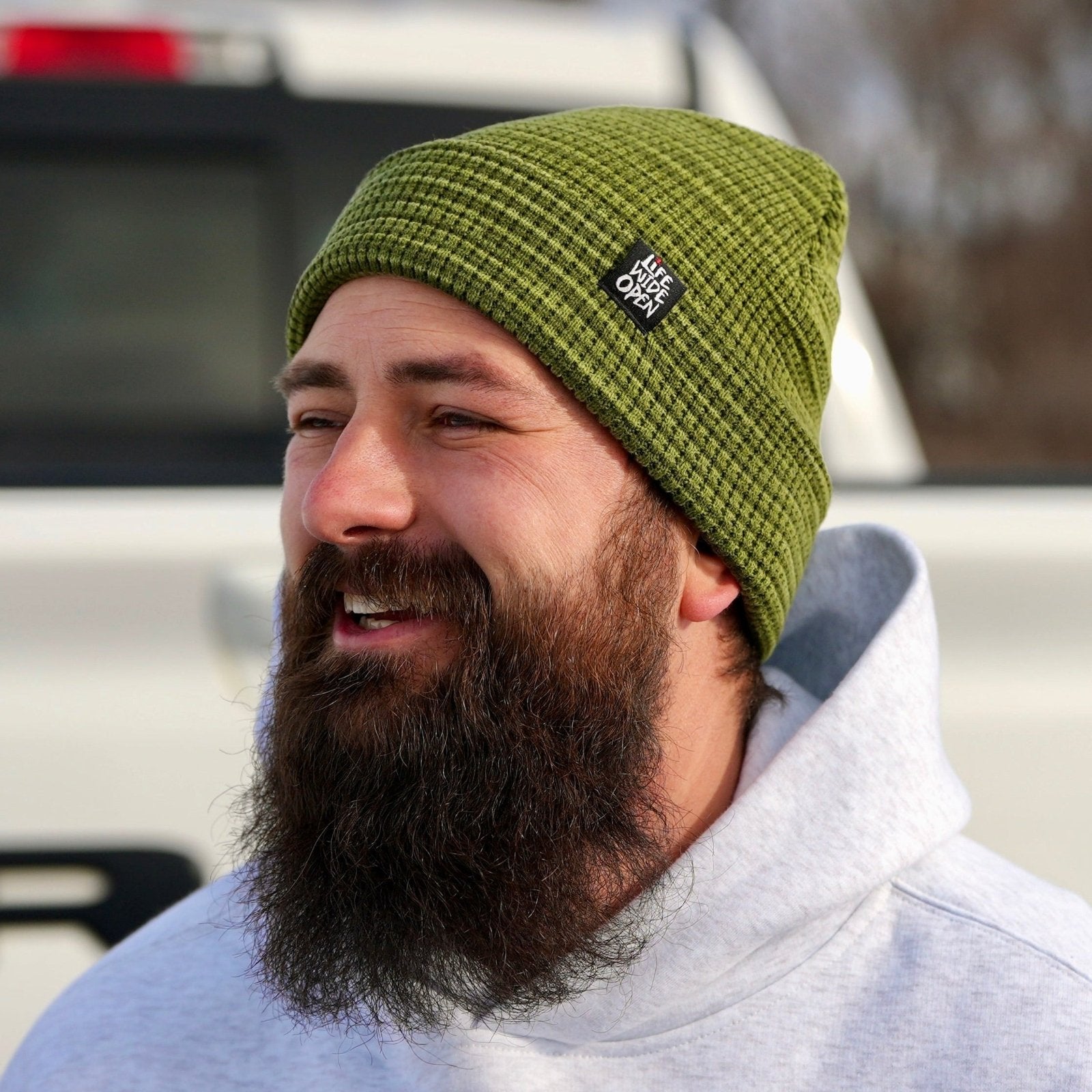 Green Waffle LWO Beanie