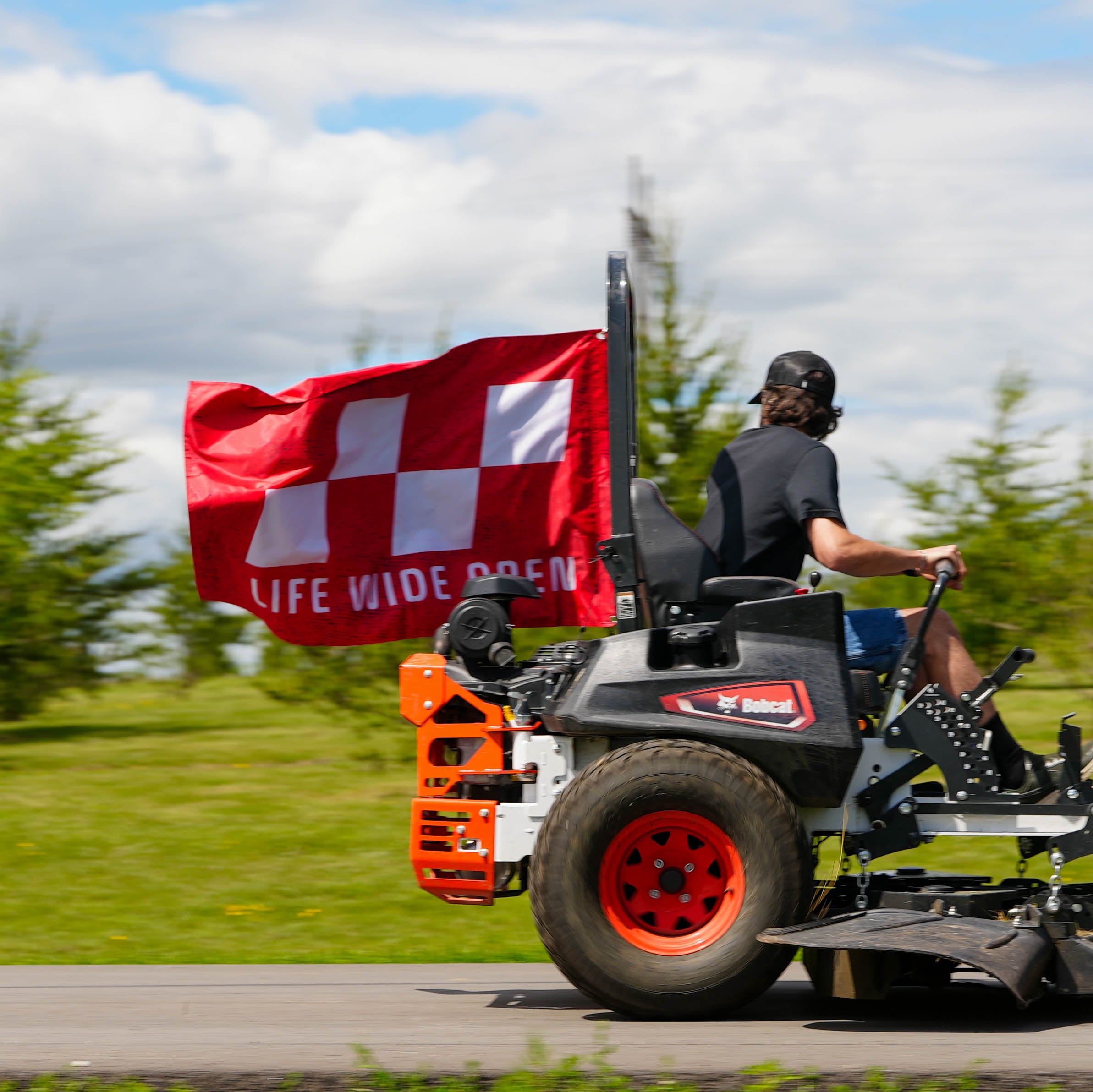 LWO Checkered Red Double Sided Flag
