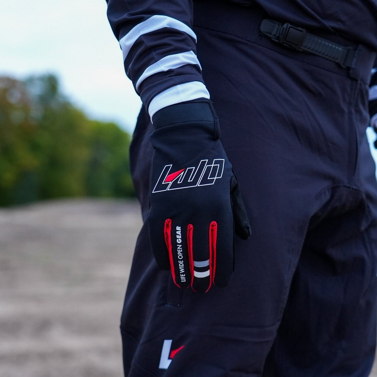 LWOGear Core Black Moto Gloves