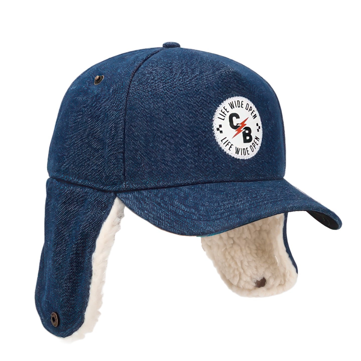 Denim Insulated Curved Brim Flap Hat