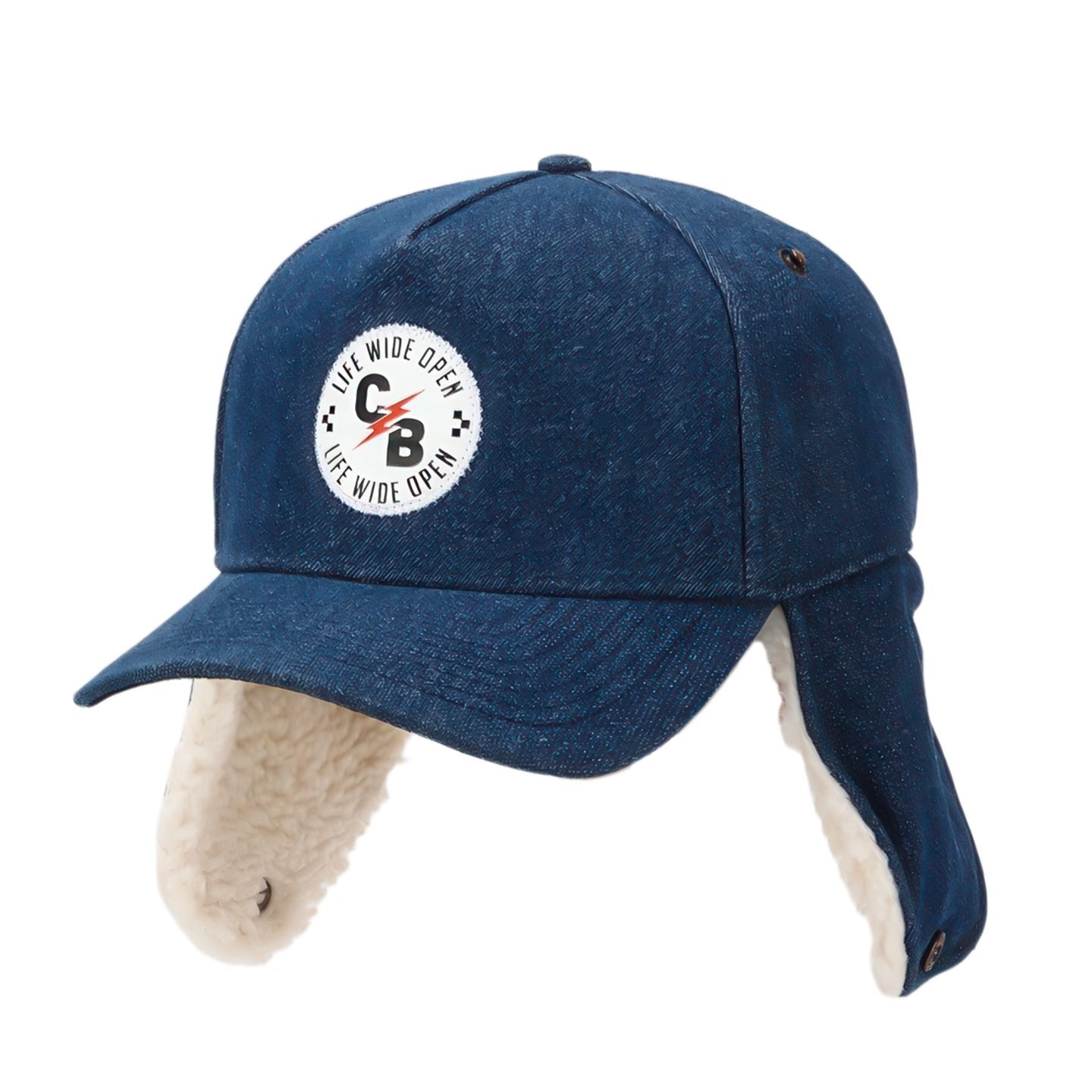 Denim Insulated Curved Brim Flap Hat