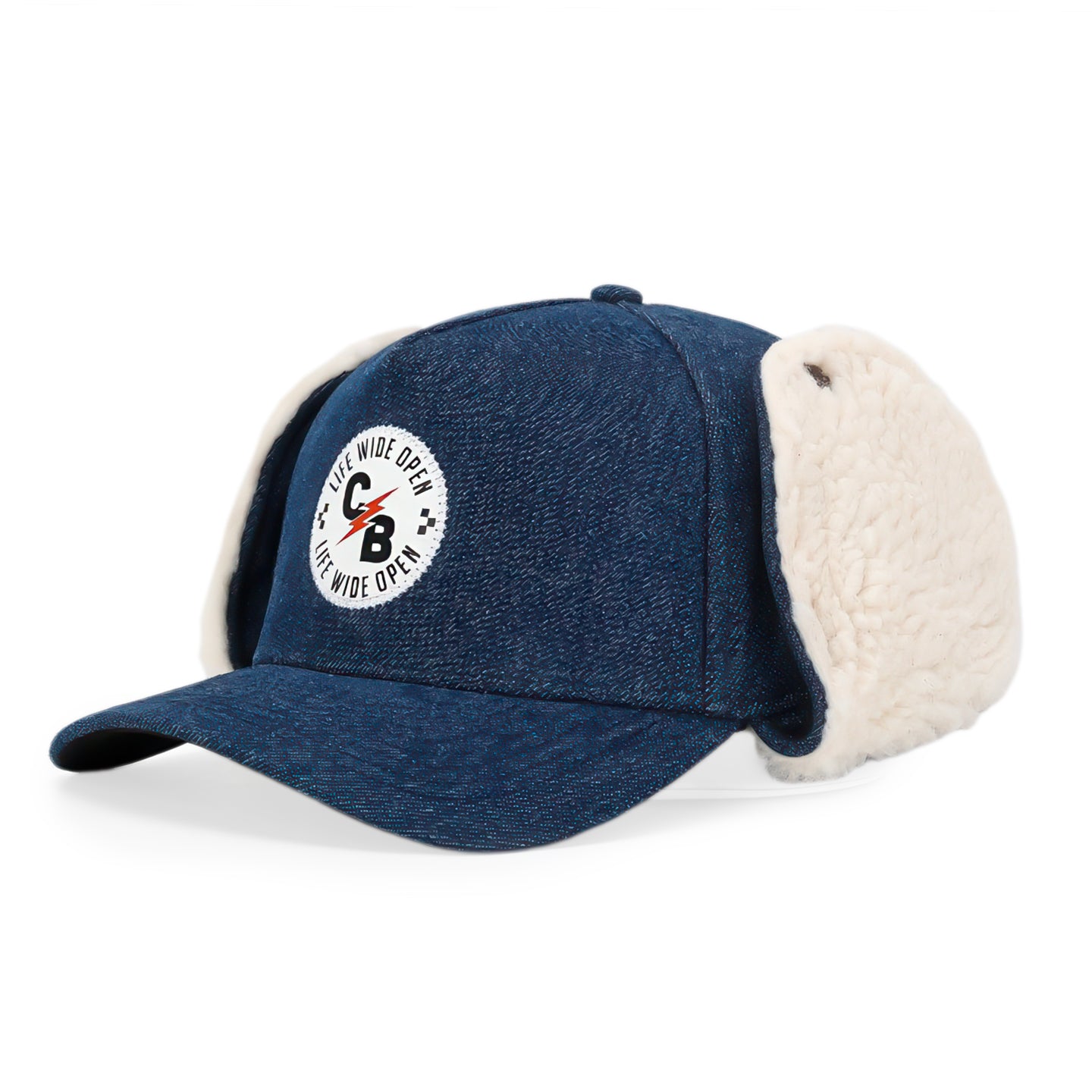 Denim Insulated Curved Brim Flap Hat