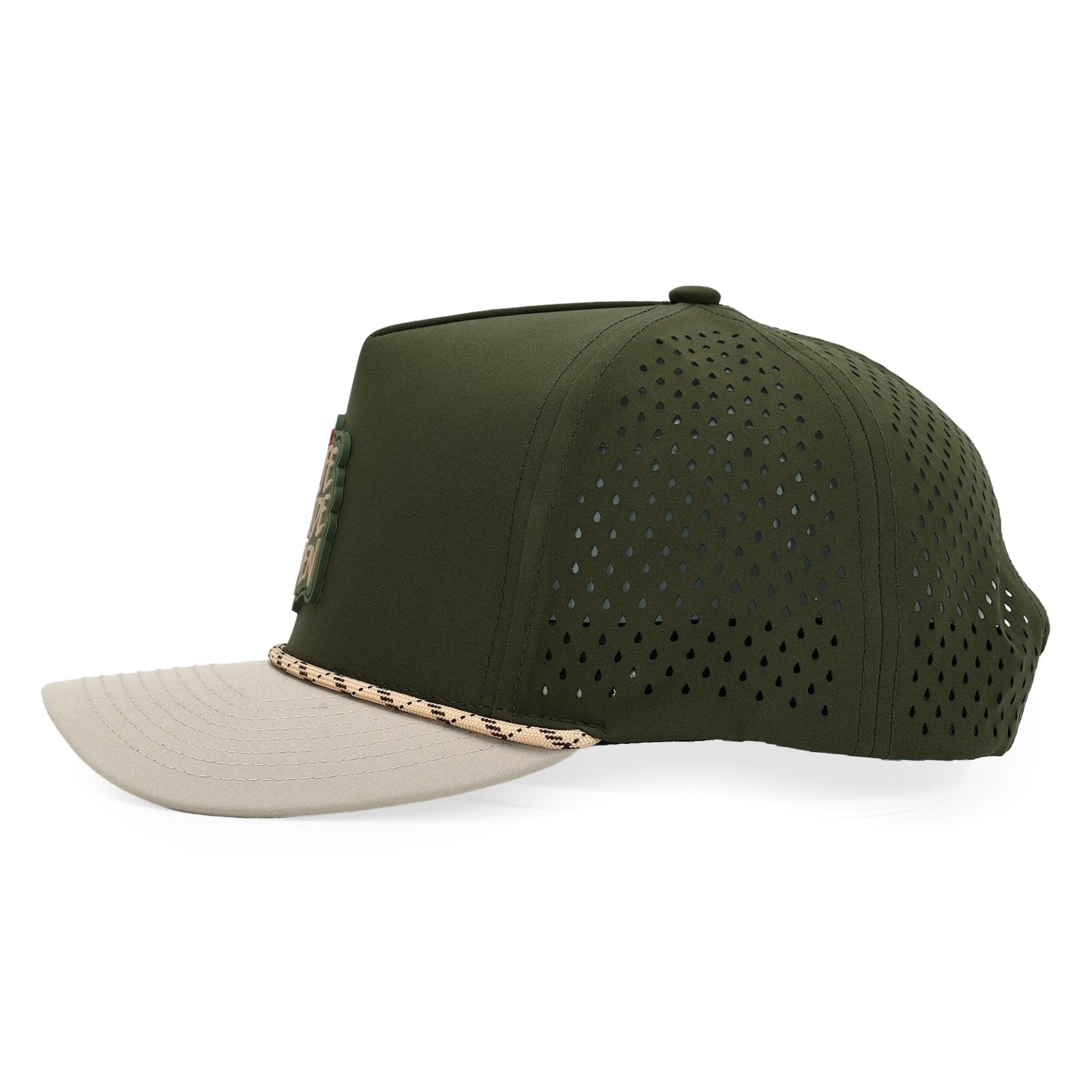Khaki and Green Rope Performance Snapback