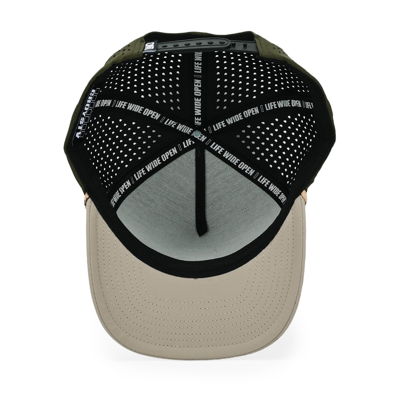 Khaki and Green Rope Performance Snapback