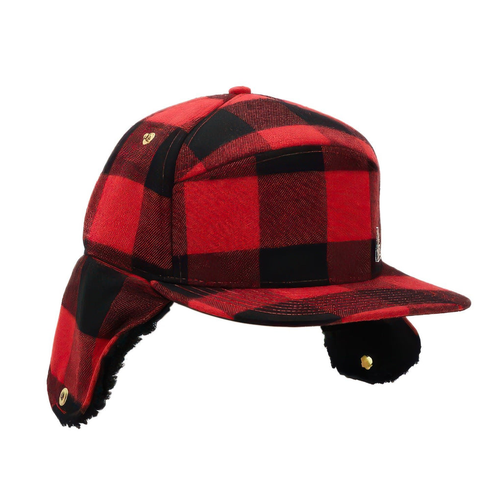 Flannel Insulated Flat Brim Flap Hat
