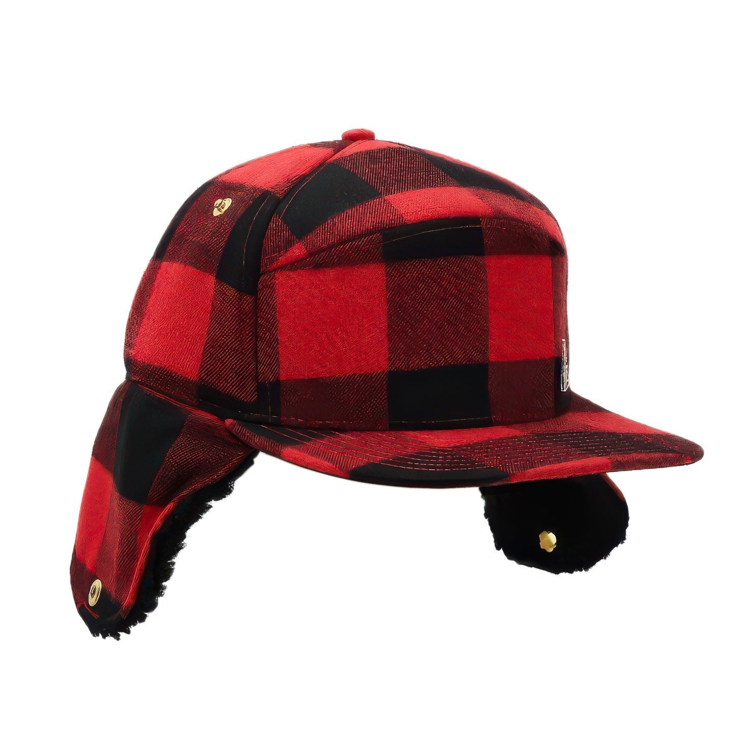 Flannel Insulated Flat Brim Flap Hat