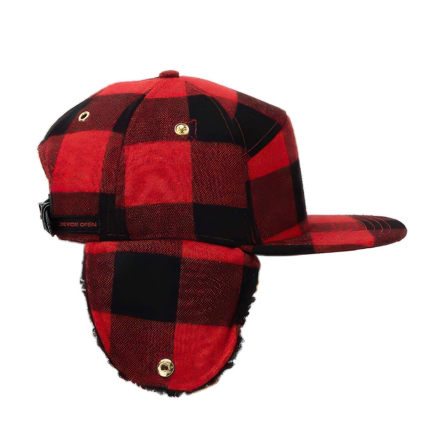 Flannel Insulated Flat Brim Flap Hat