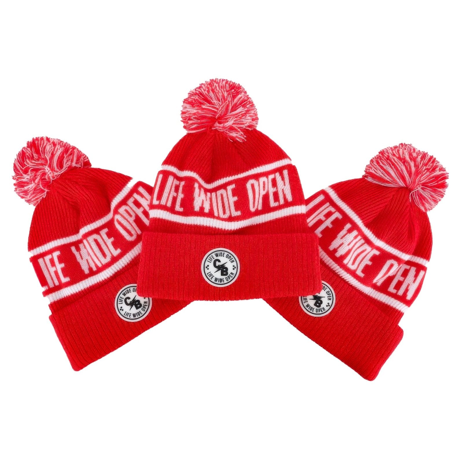 Red LWO Pom Beanie