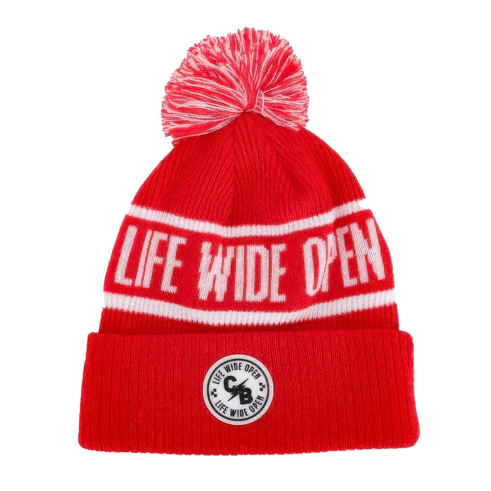 Red LWO Pom Beanie