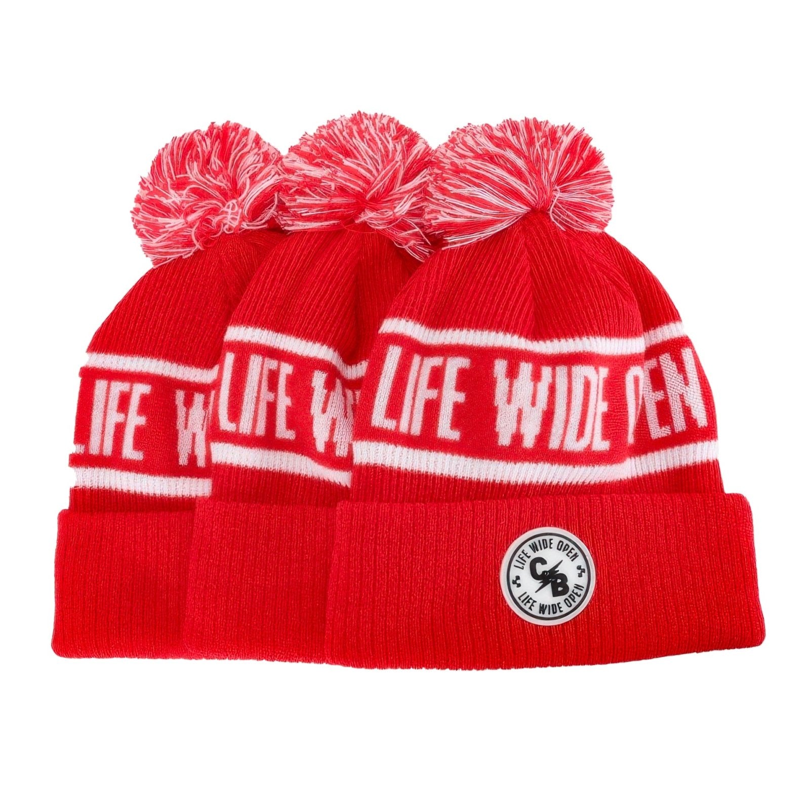 Red LWO Pom Beanie