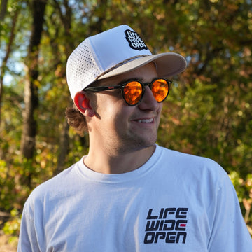 White and Tan Performance Snapback